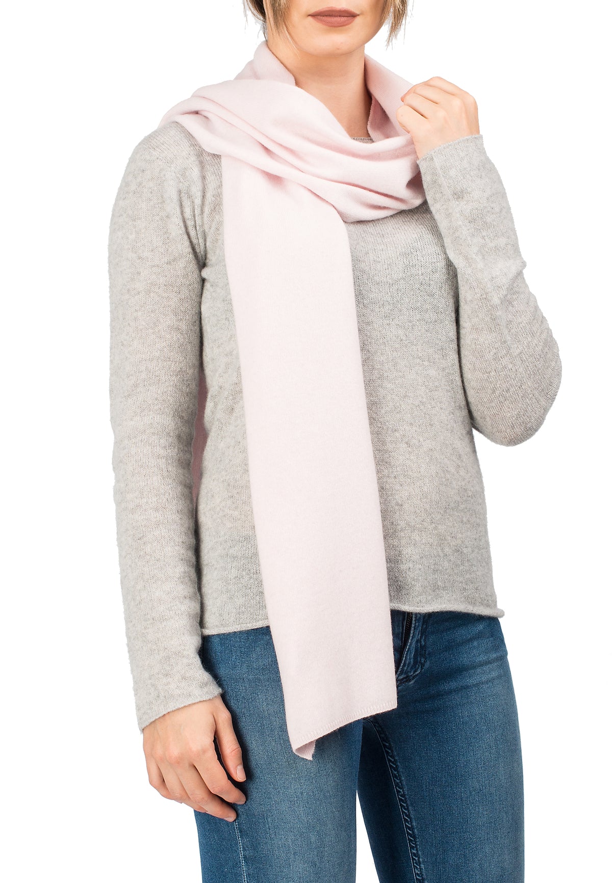 Écharpe mixte mélange cachemire, coloris Rose | Dalle Piane Cashmere