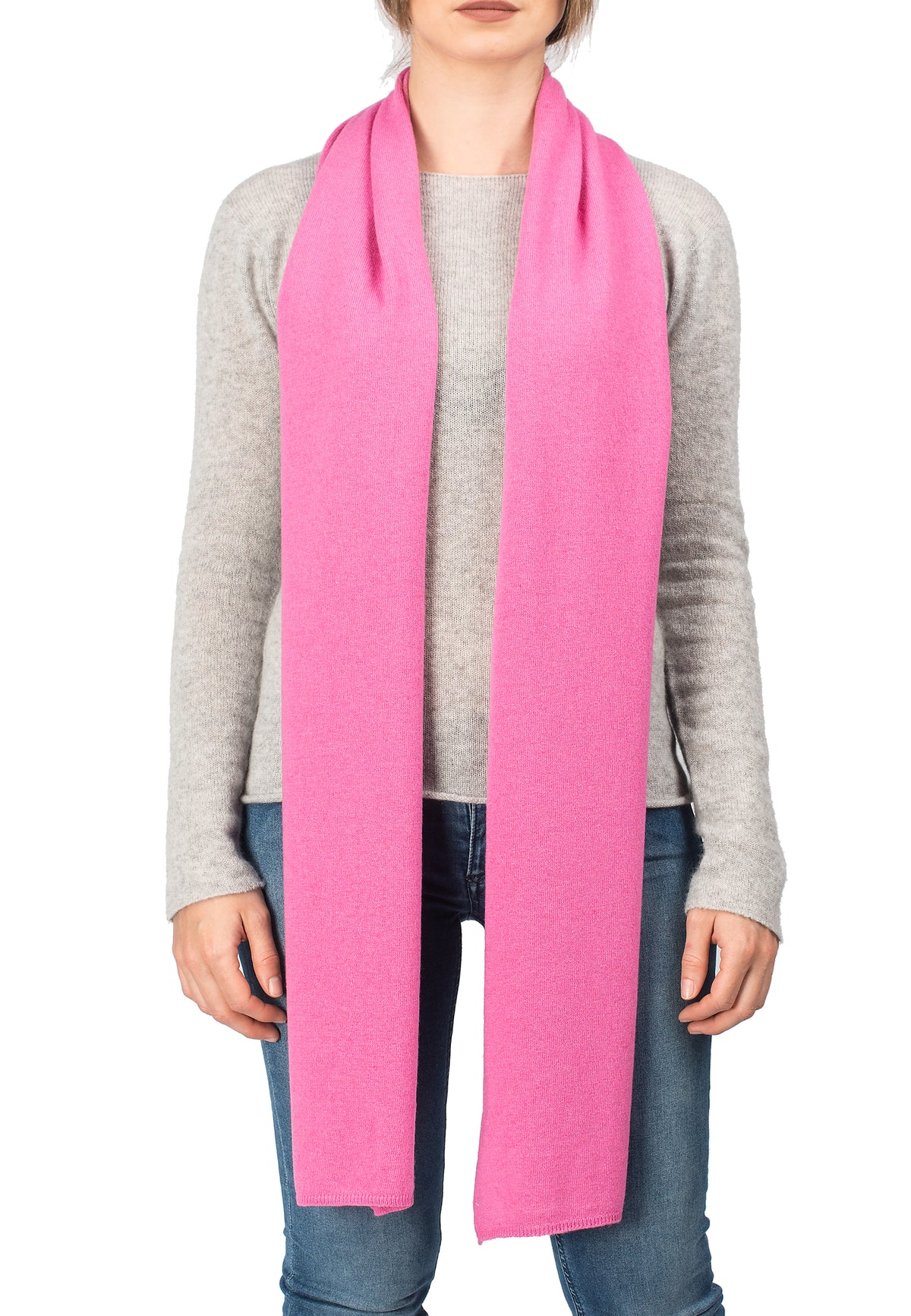 Écharpe mixte mélange cachemire, coloris Fuchsia, vue 2 | Dalle Piane Cashmere