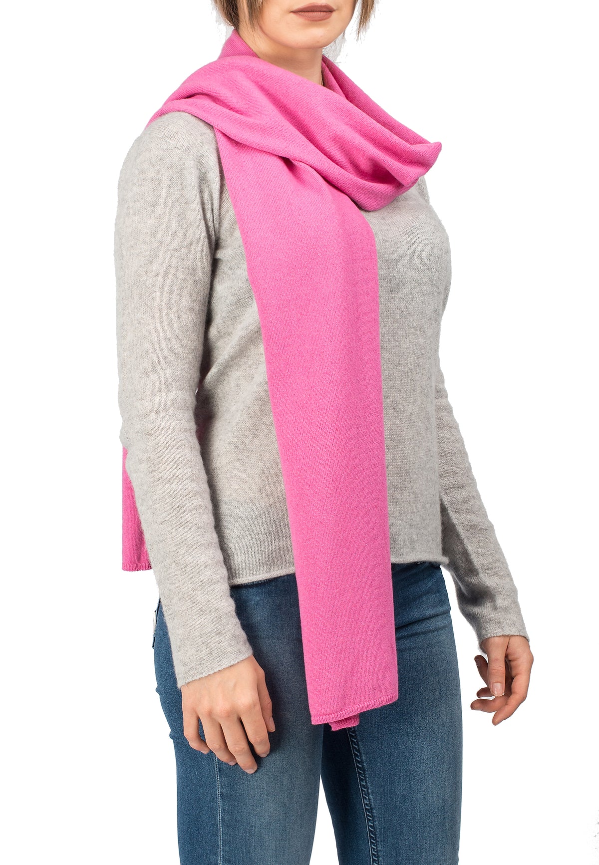 Écharpe mixte mélange cachemire, coloris Fuchsia | Dalle Piane Cashmere