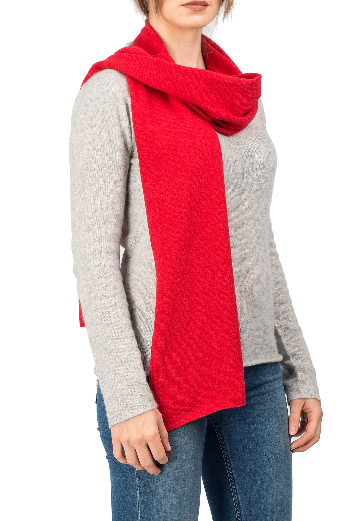 Écharpe mixte mélange cachemire, coloris Rouge | Dalle Piane Cashmere