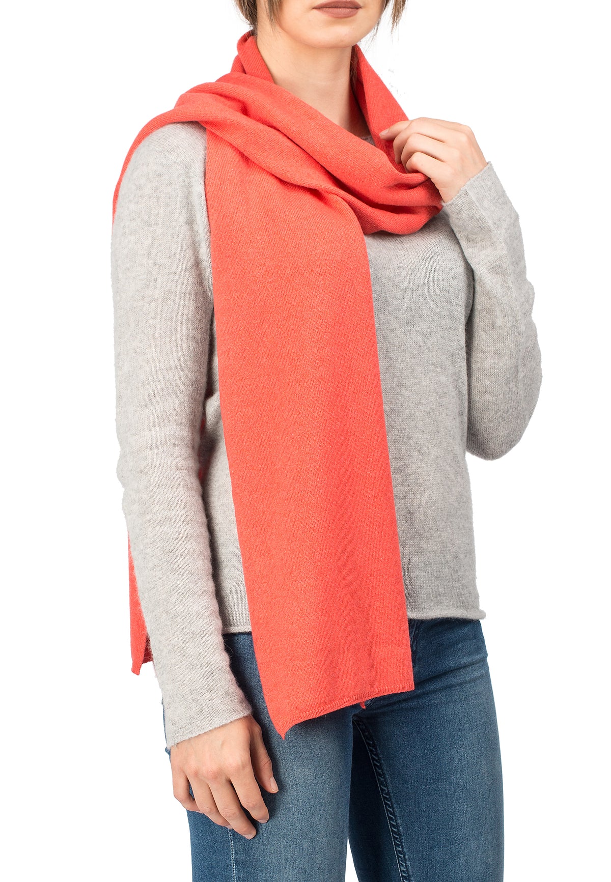Écharpe mixte mélange cachemire, coloris Orange | Dalle Piane Cashmere