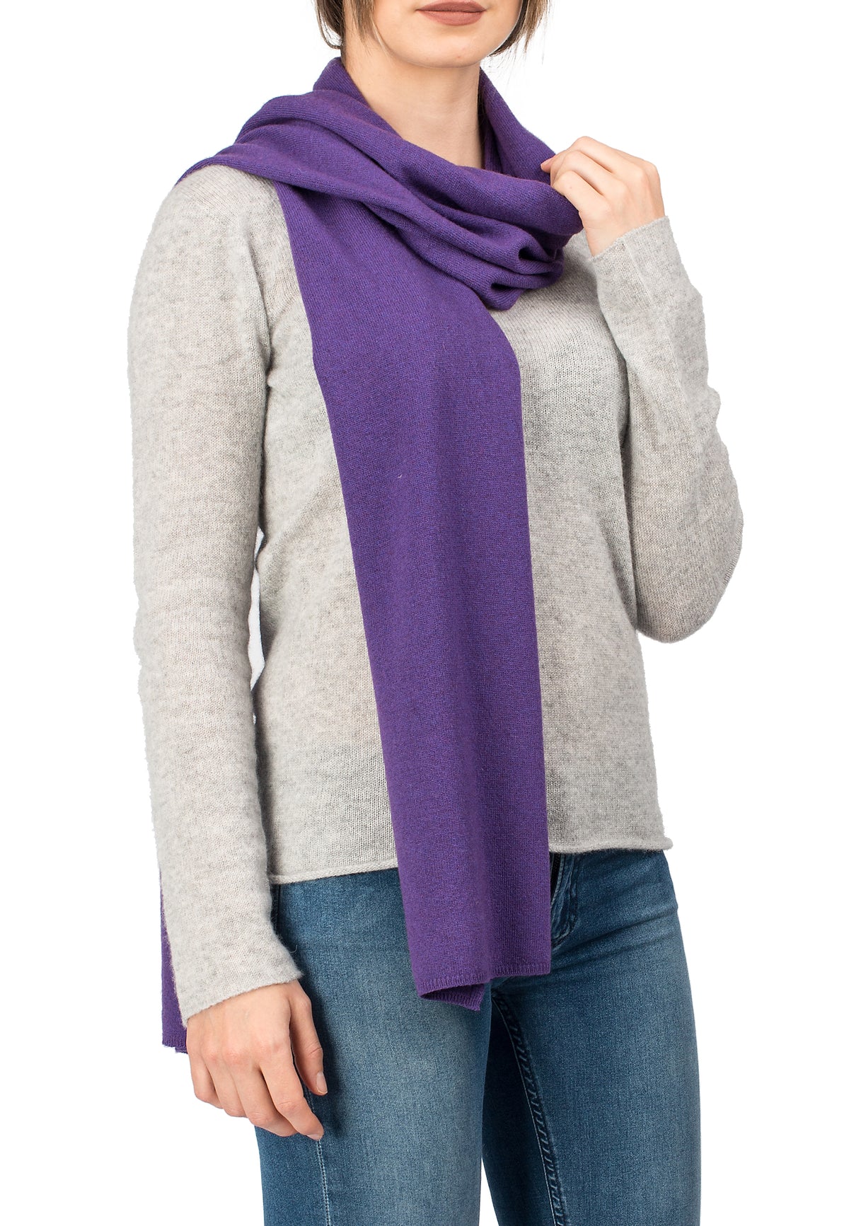 Écharpe mixte mélange cachemire, coloris Violet | Dalle Piane Cashmere