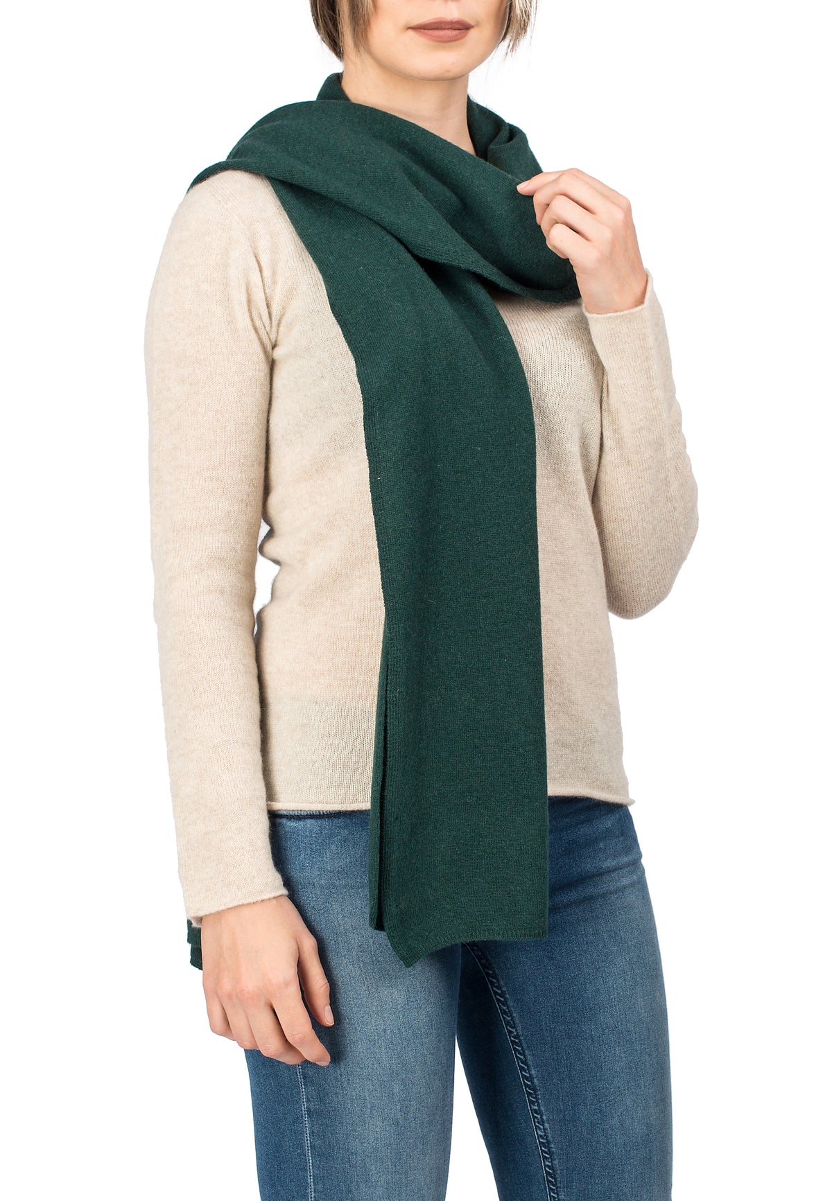 Écharpe mixte mélange cachemire, coloris Vert | Dalle Piane Cashmere