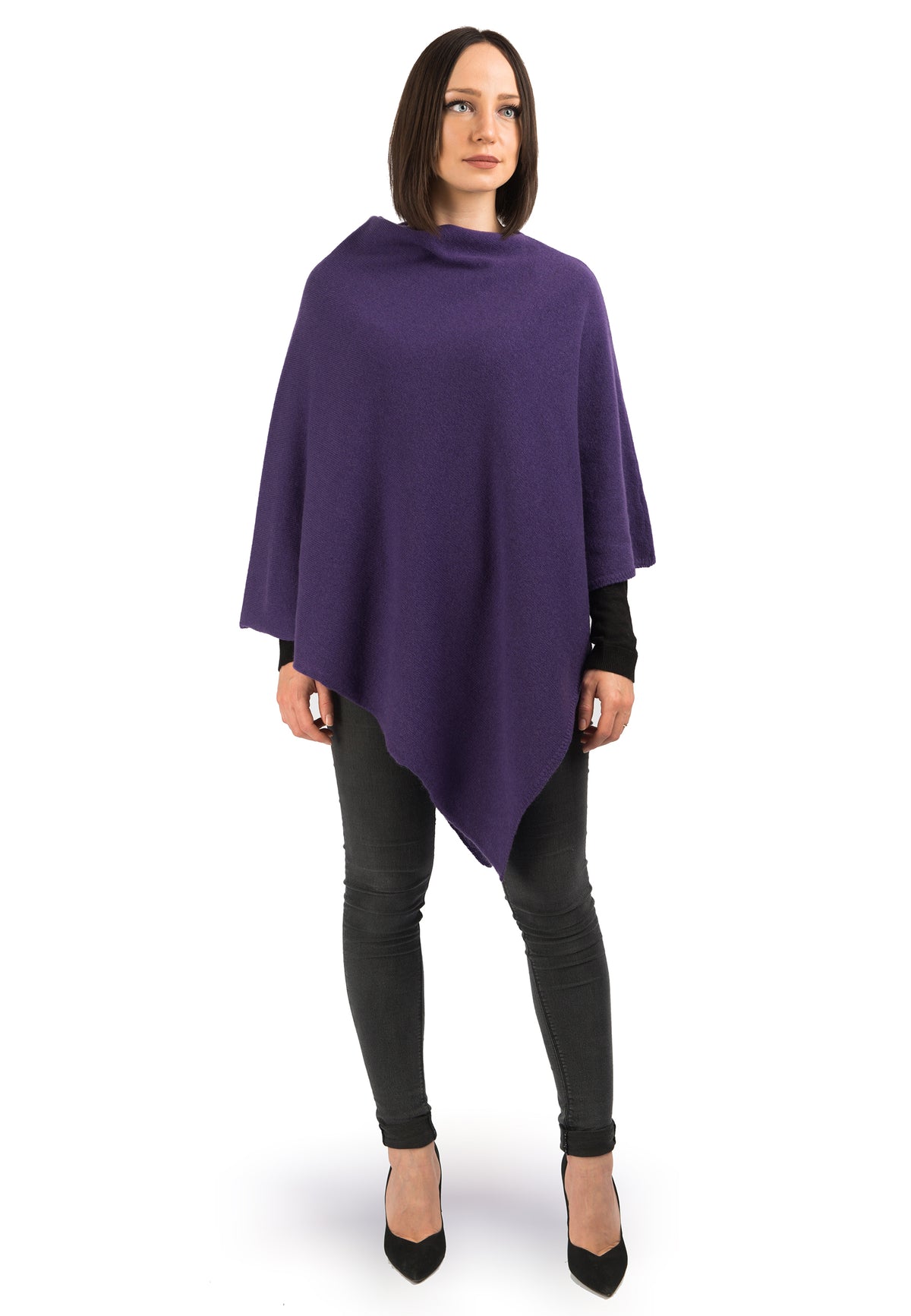 Poncho 100% Cashmere, colore Viola | Dalle Piane Cashmere
