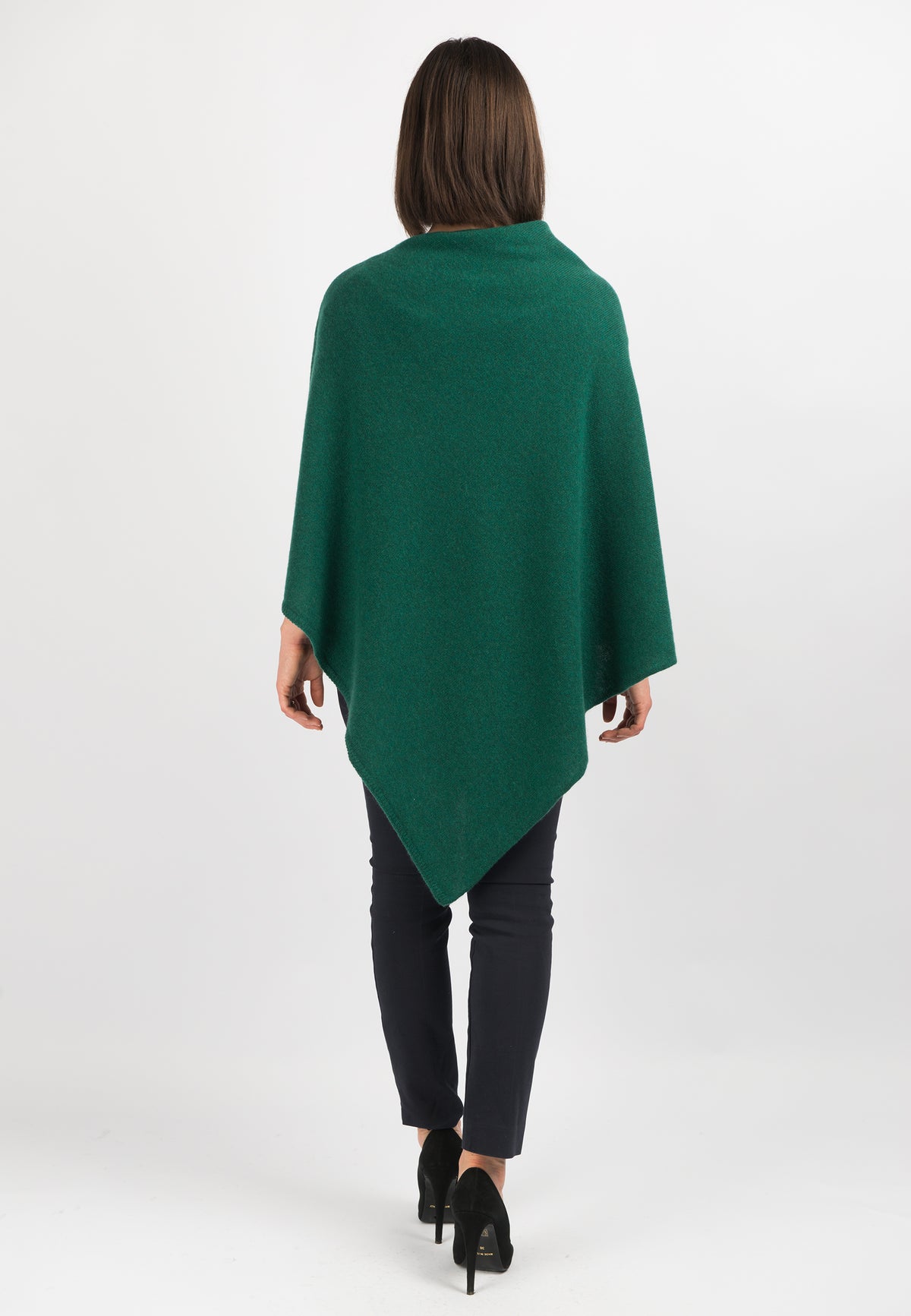 Poncho 100% Cashmere, colore Verde, vista 3 | Dalle Piane Cashmere