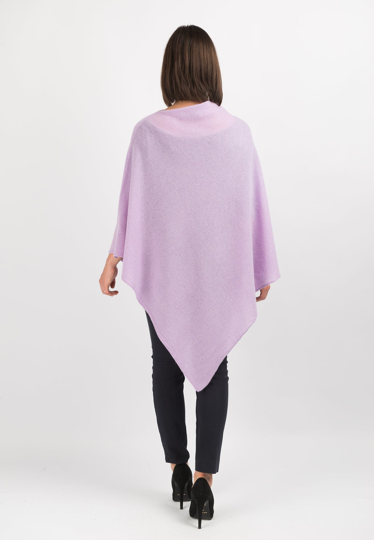 Poncho 100% Cashmere, colore Lilla, vista 3 | Dalle Piane Cashmere