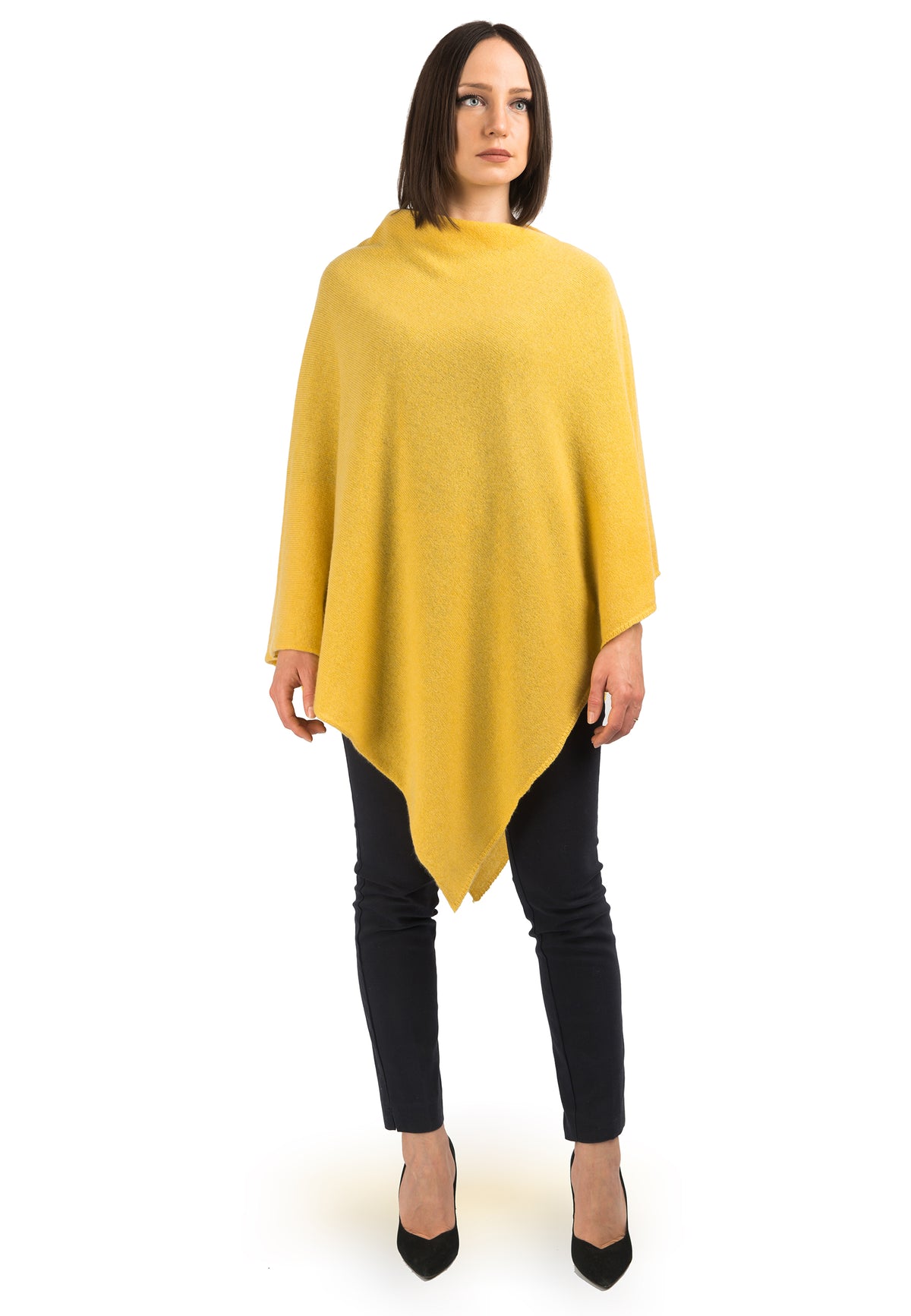 Poncho 100% Cashmere, colore Giallo | Dalle Piane Cashmere