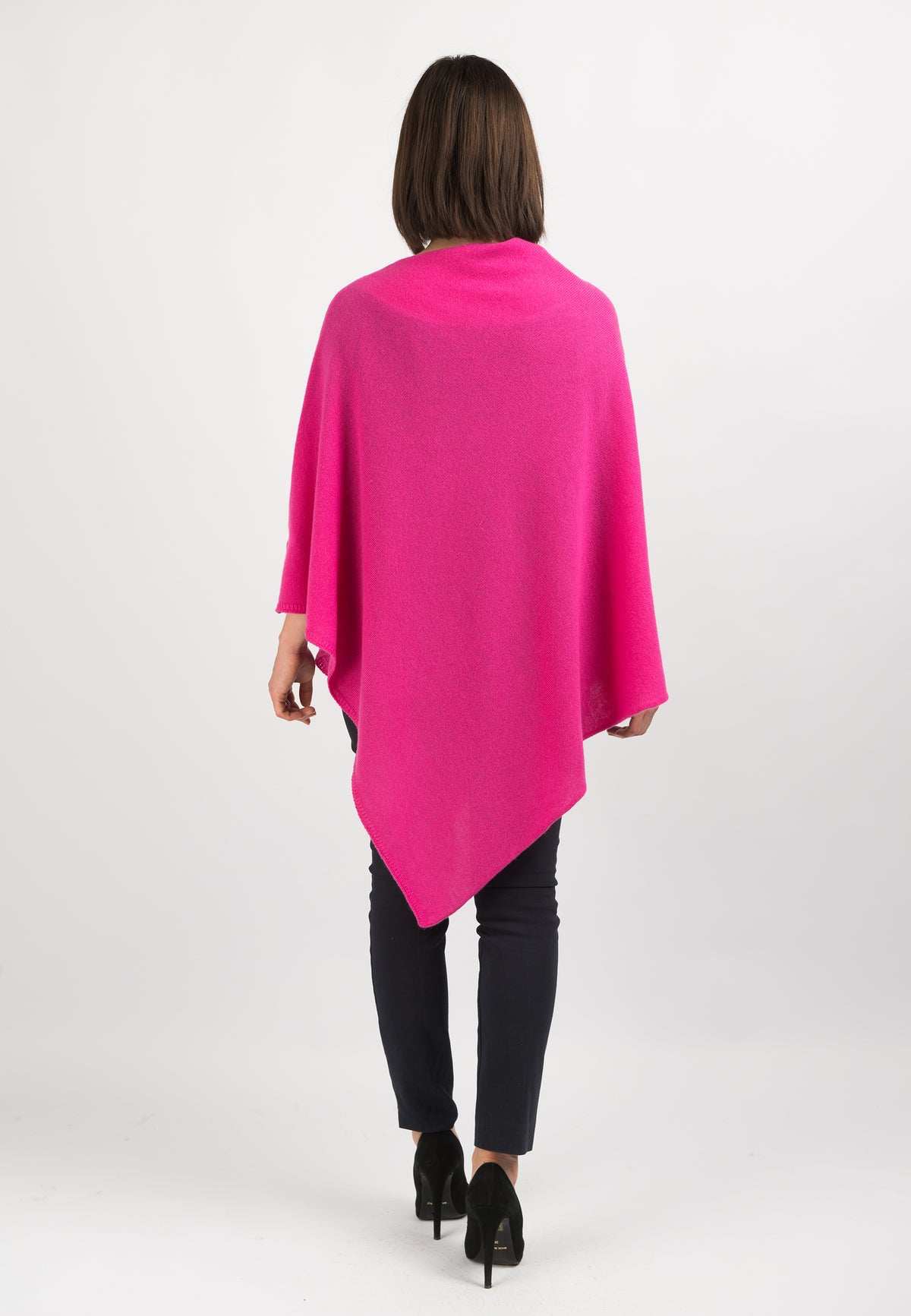 Poncho 100% Cashmere, colore Fuxia, vista 3 | Dalle Piane Cashmere