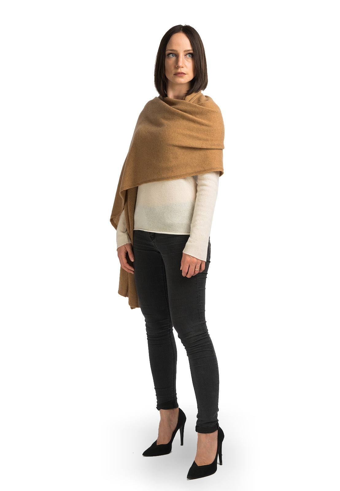 Étole femme 100 % cachemire, coloris Camel | Dalle Piane Cashmere