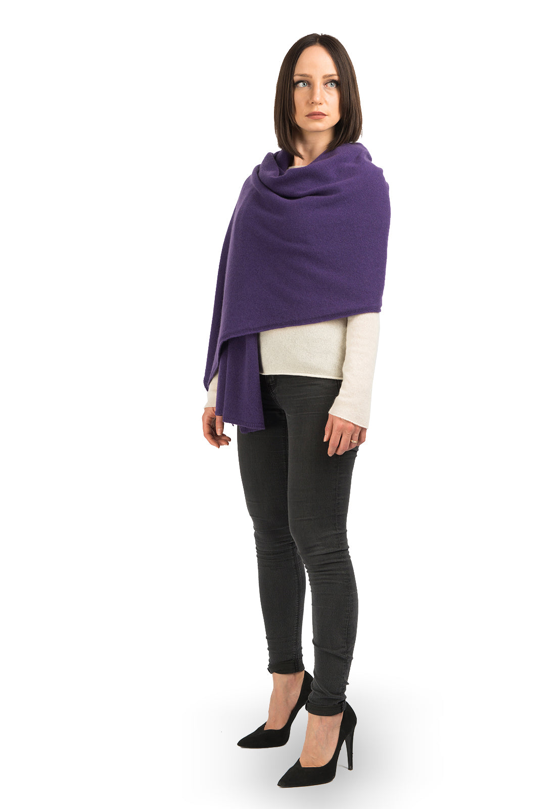 Étole femme 100 % cachemire, coloris Violet | Dalle Piane Cashmere