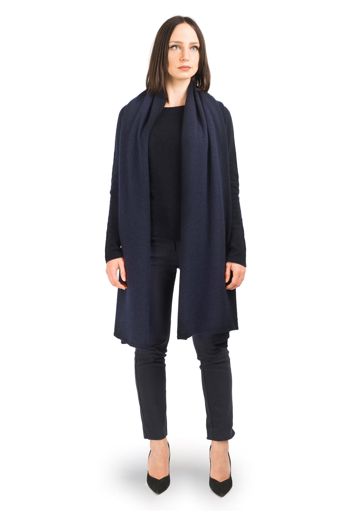 Étole femme 100 % cachemire, coloris Bleu, vue 2 | Dalle Piane Cashmere
