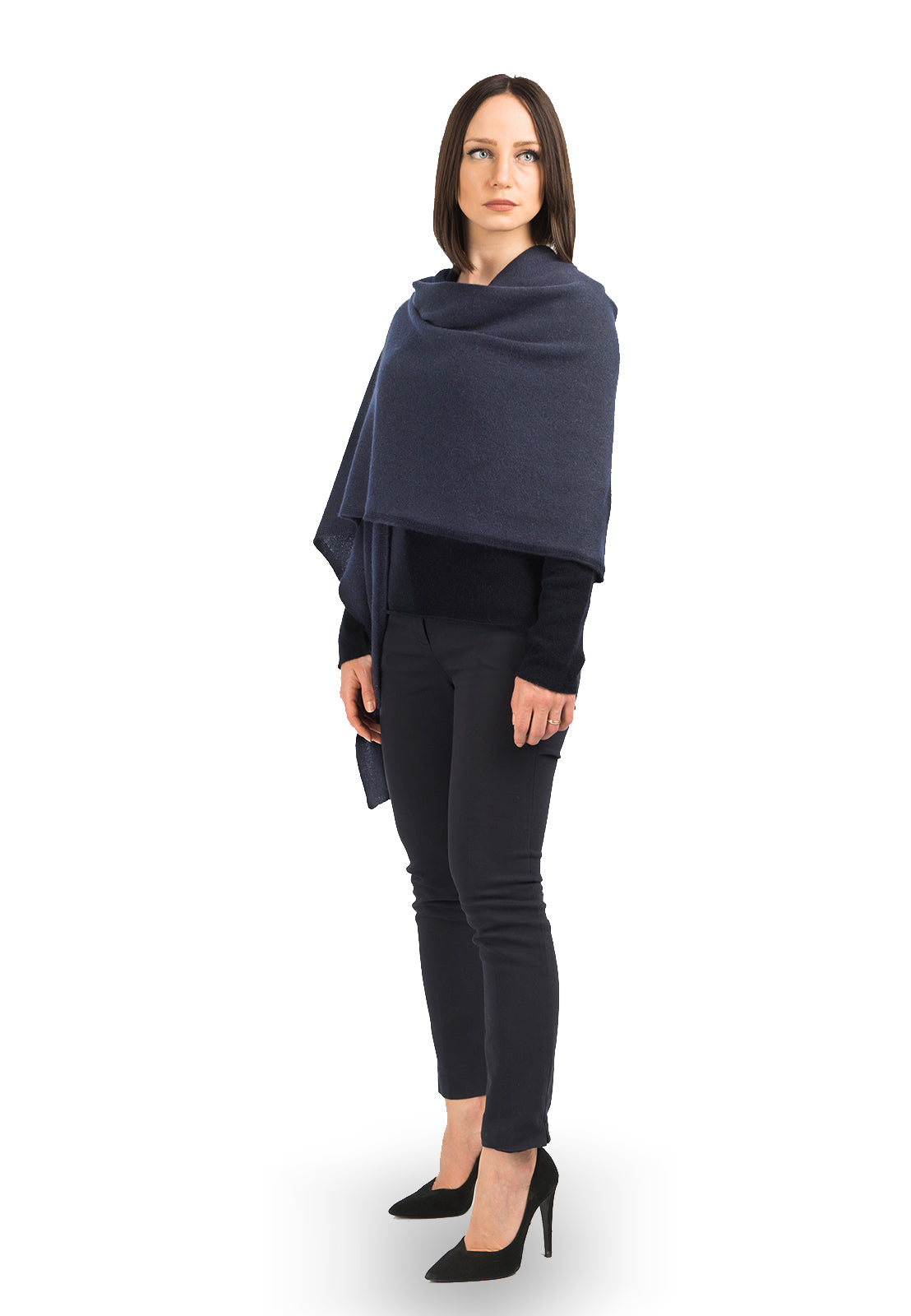 Étole femme 100 % cachemire, coloris Bleu | Dalle Piane Cashmere