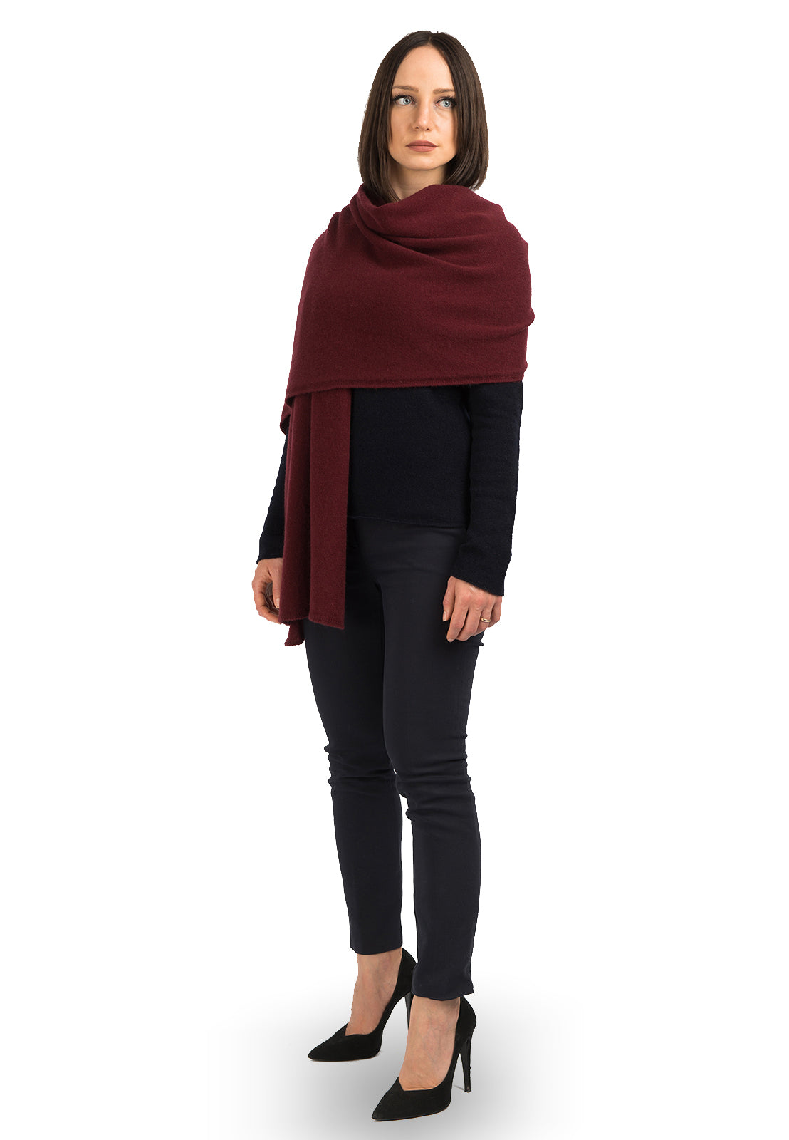 Étole femme 100 % cachemire, coloris Bordeaux | Dalle Piane Cashmere