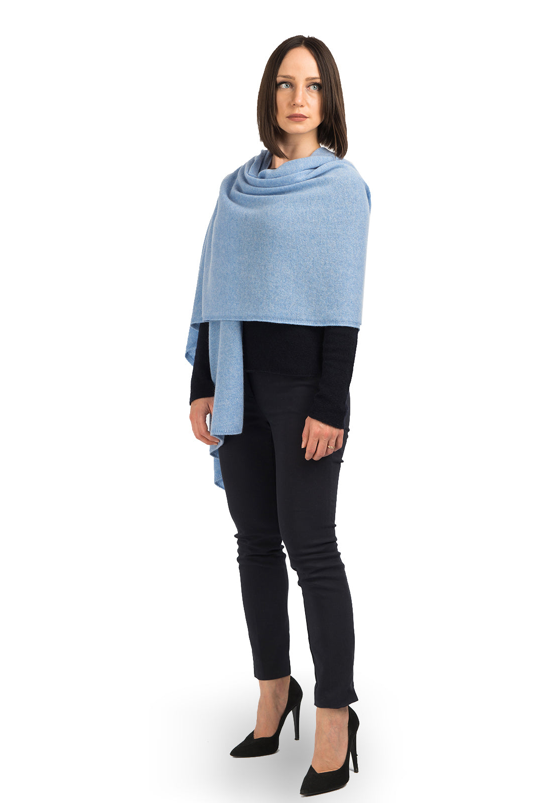Étole femme 100 % cachemire, coloris Ciel | Dalle Piane Cashmere
