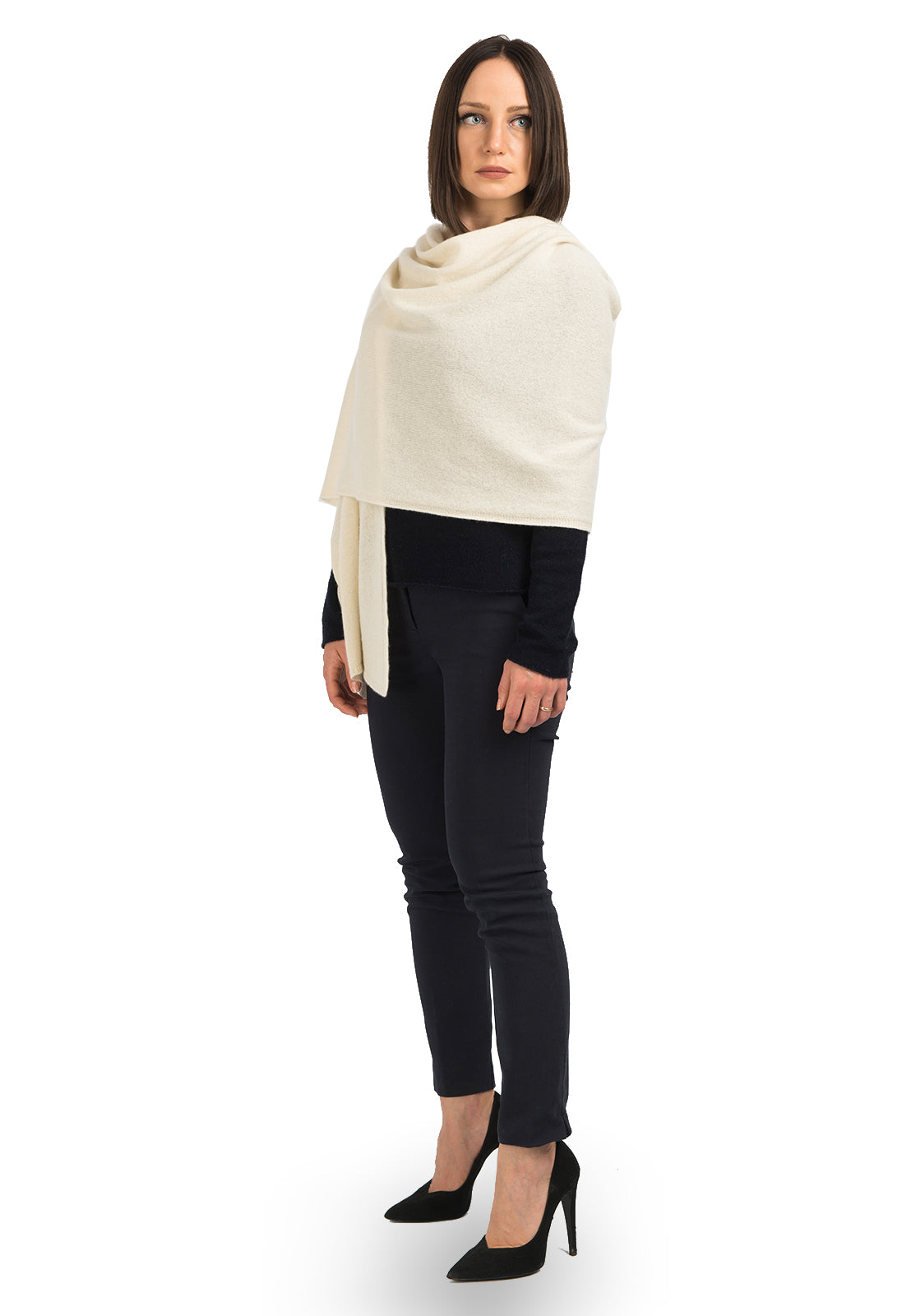 Étole femme 100 % cachemire, coloris Crème | Dalle Piane Cashmere