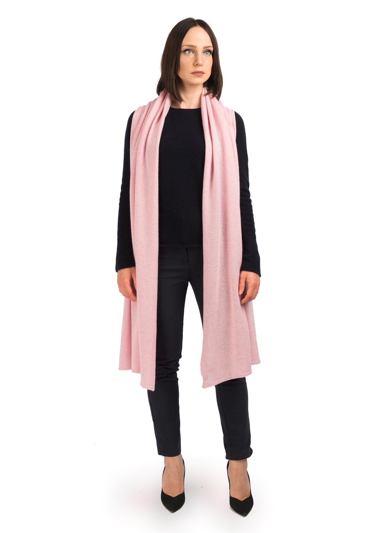 Étole femme 100 % cachemire, coloris Rose, vue 2 | Dalle Piane Cashmere