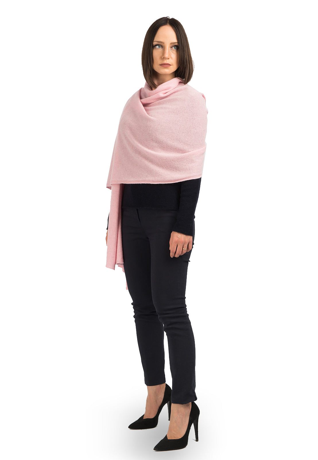 Étole femme 100 % cachemire, coloris Rose | Dalle Piane Cashmere