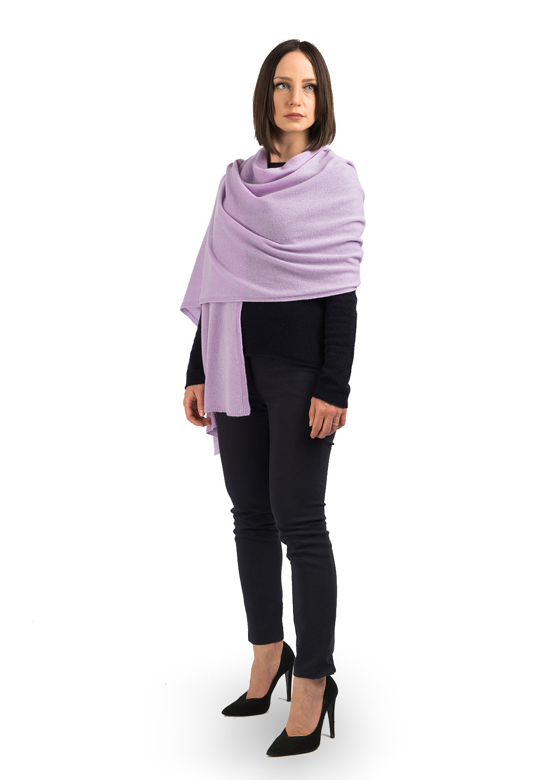 Étole femme 100 % cachemire, coloris Lilas | Dalle Piane Cashmere