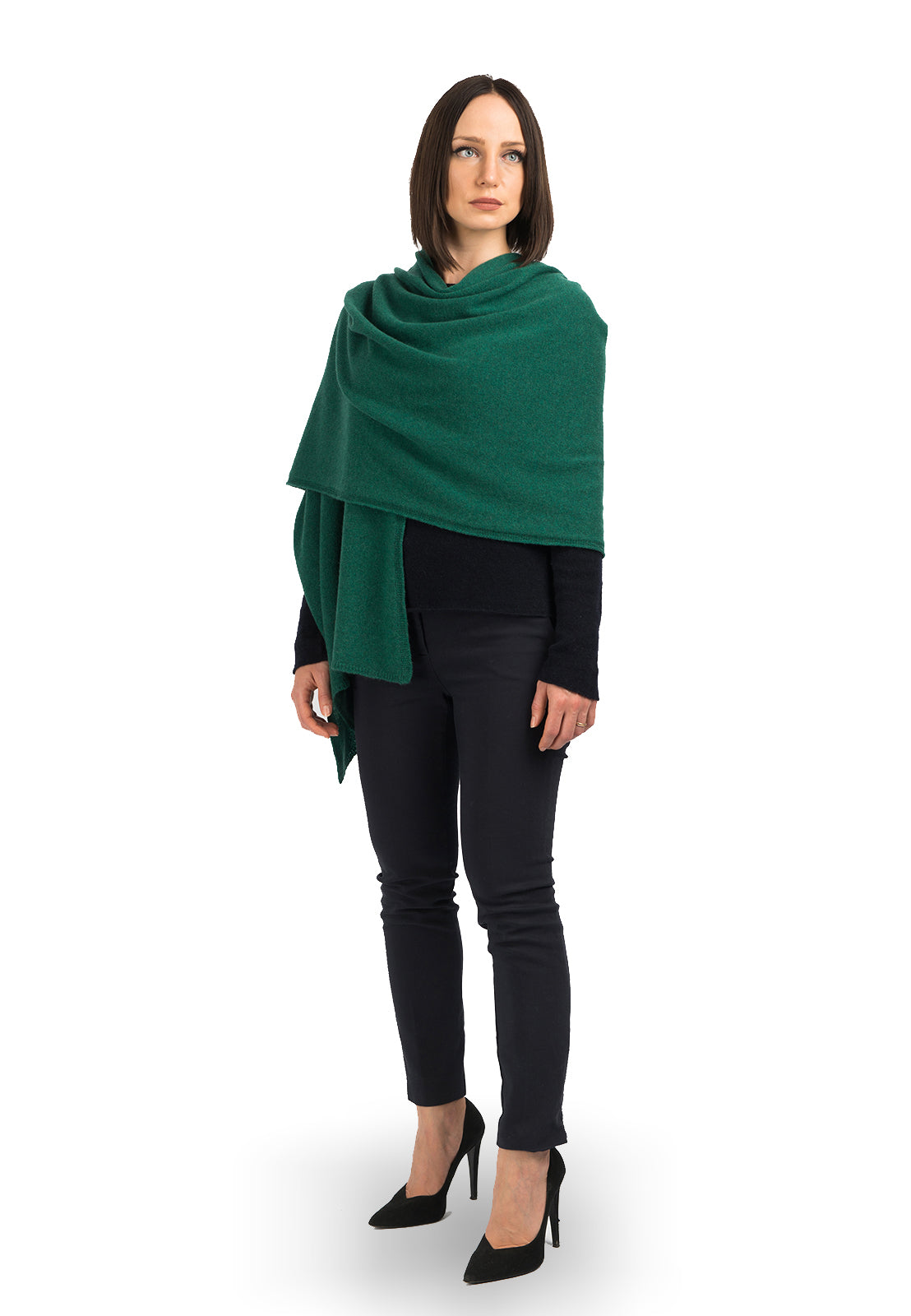 Étole femme 100 % cachemire, coloris Vert | Dalle Piane Cashmere
