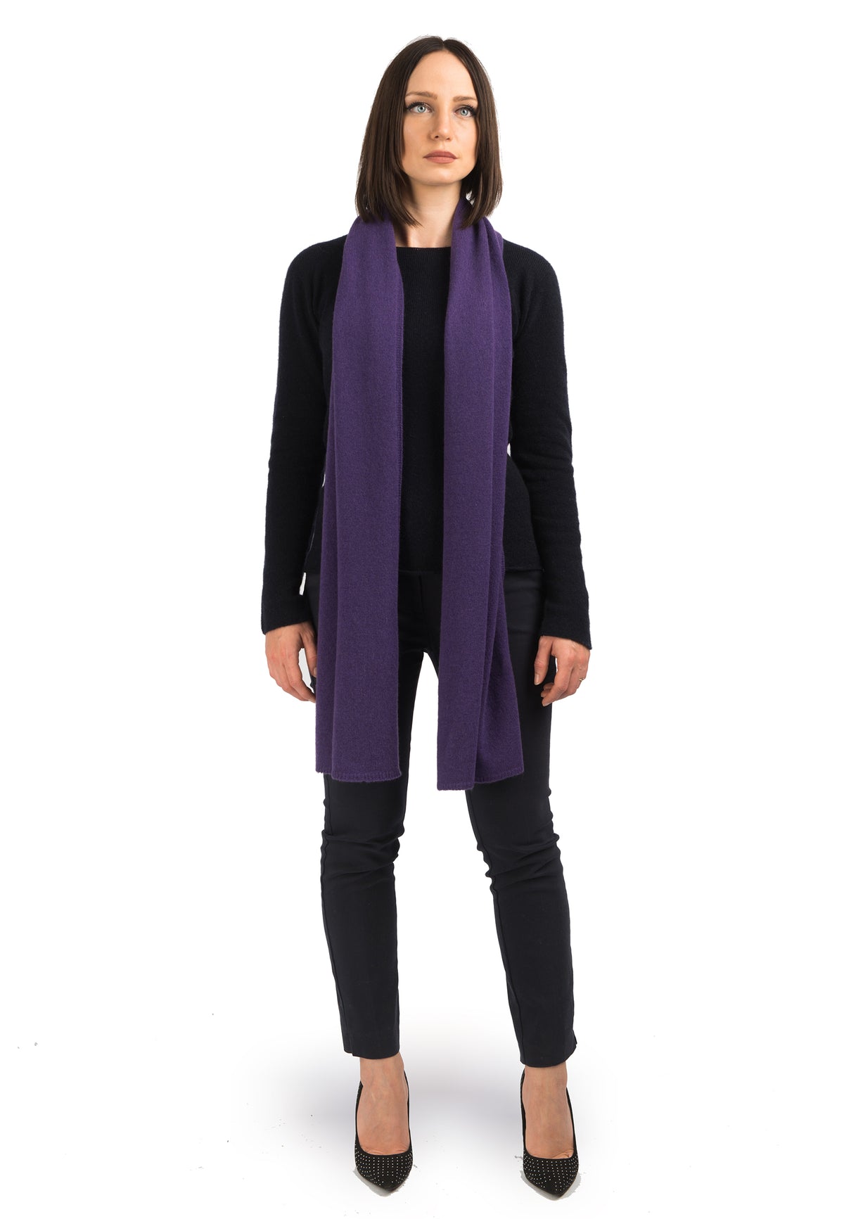Écharpe large femme 100 % cachemire, coloris Violet | Dalle Piane Cashmere