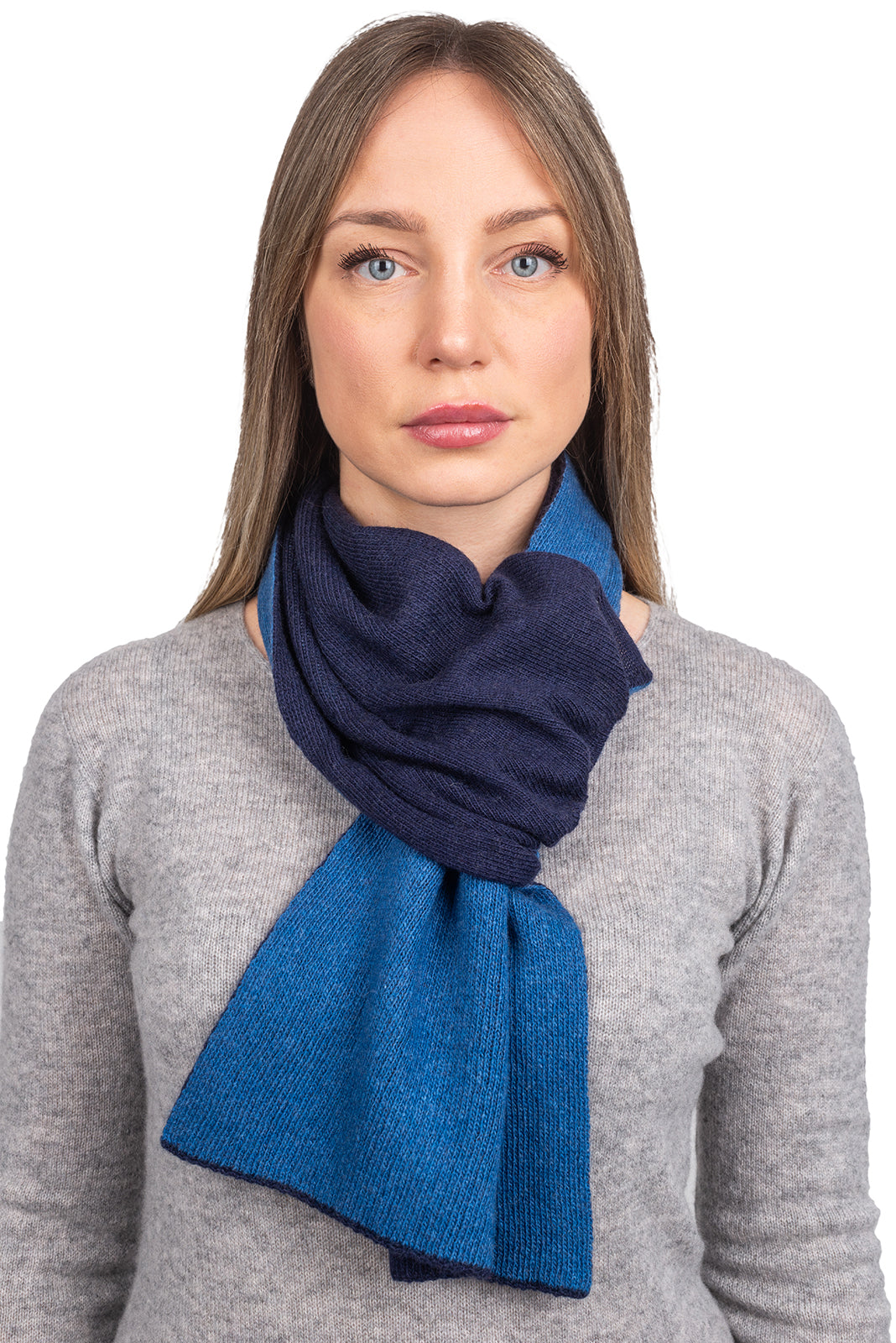 Tour de cou mixte mélange cachemire, coloris Bleu roi | Dalle Piane Cashmere