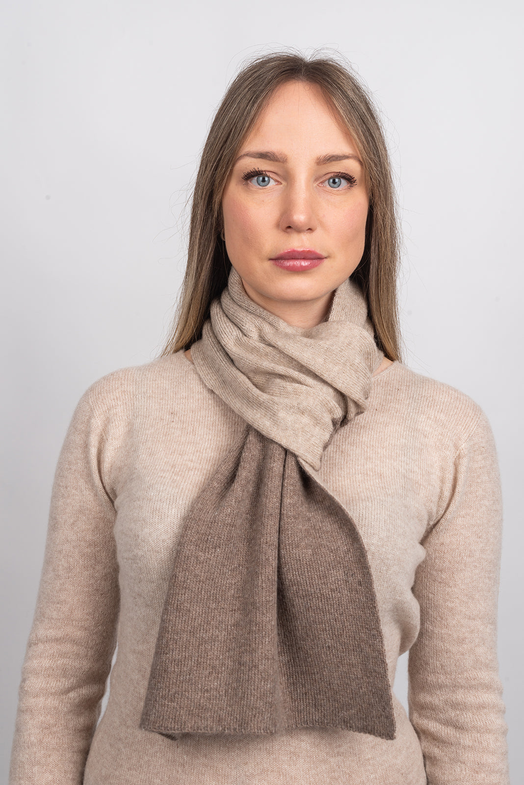 Tour de cou mixte mélange cachemire, coloris Beige/Vison, vue 3 | Dalle Piane Cashmere