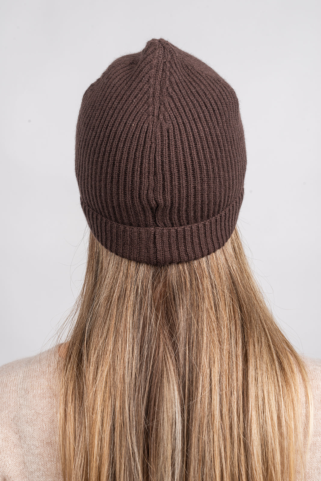 Bonnet femme 100 % cachemire, coloris Marron, vue 4 | Dalle Piane Cashmere