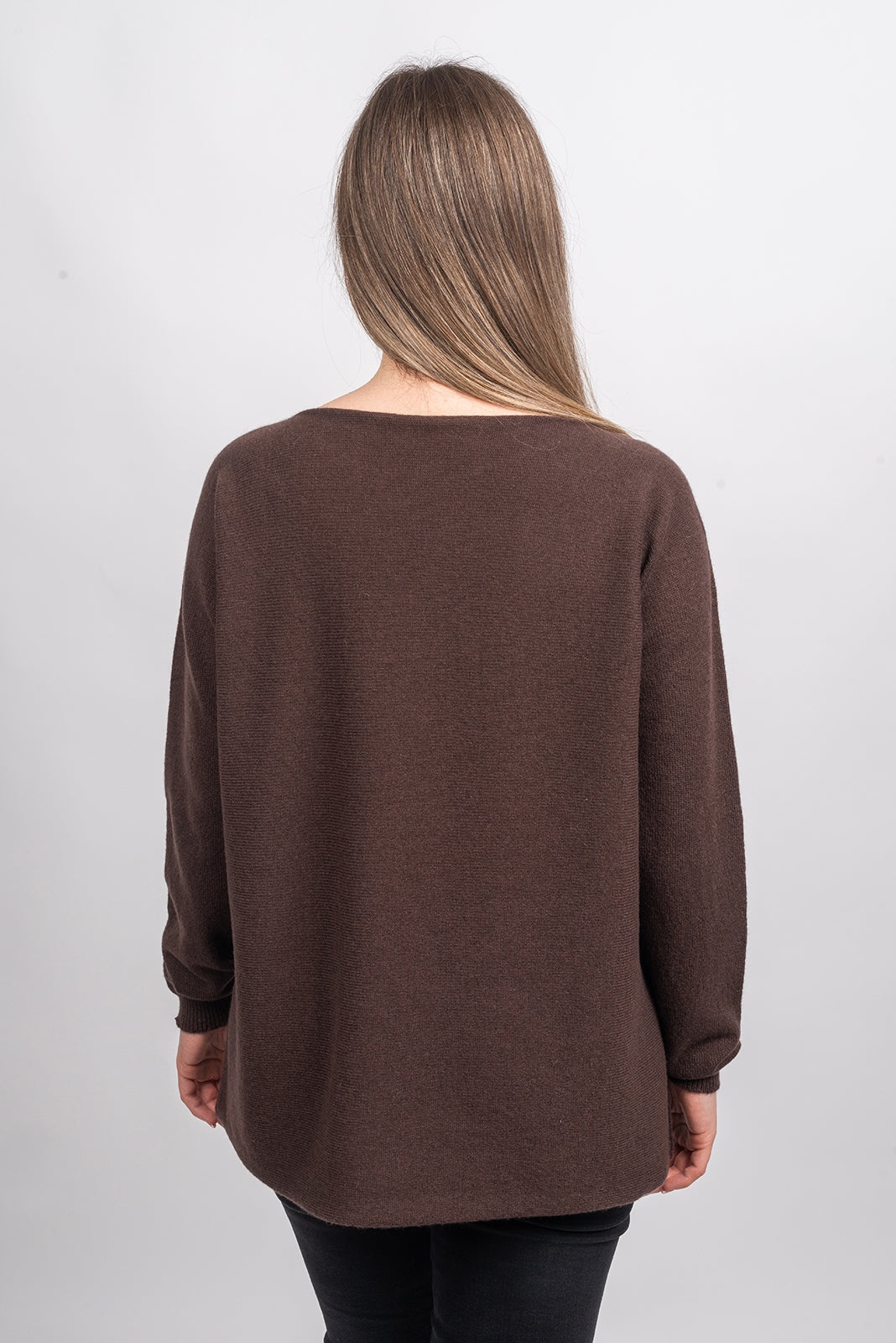 Maxi-pull femme 100 % cachemire, coloris Marron, vue 3 | Dalle Piane Cashmere