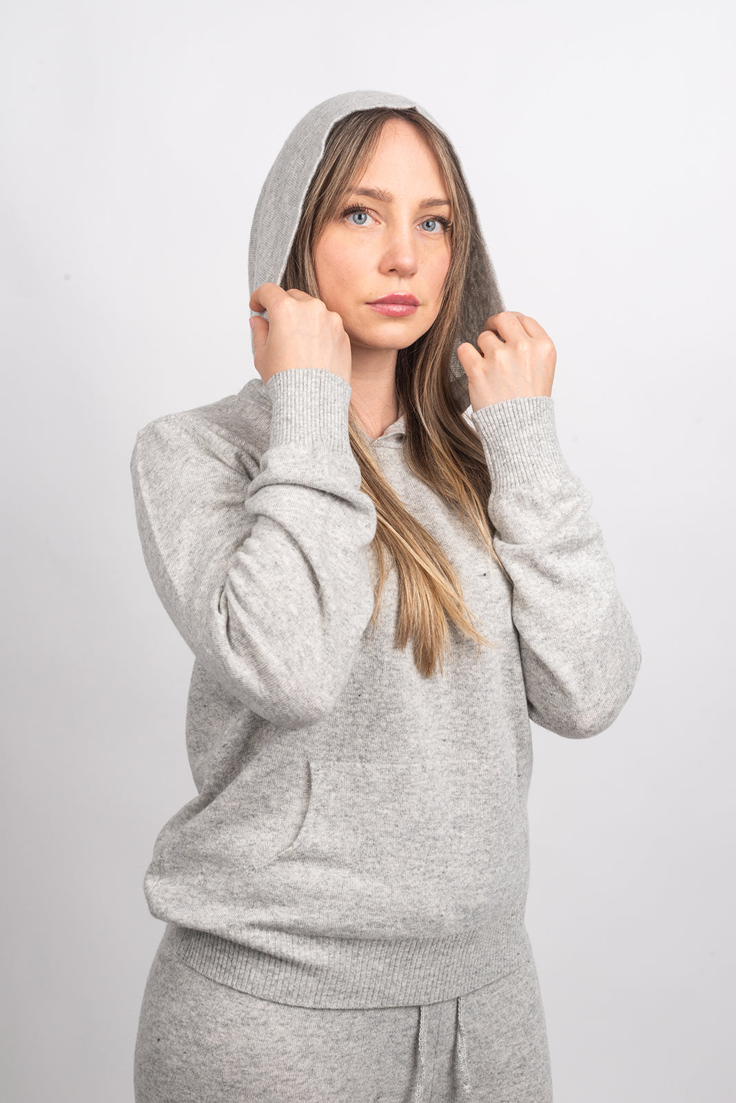 Sweat à capuche femme mélange cachemire, coloris Gris, vue 5 | Dalle Piane Cashmere