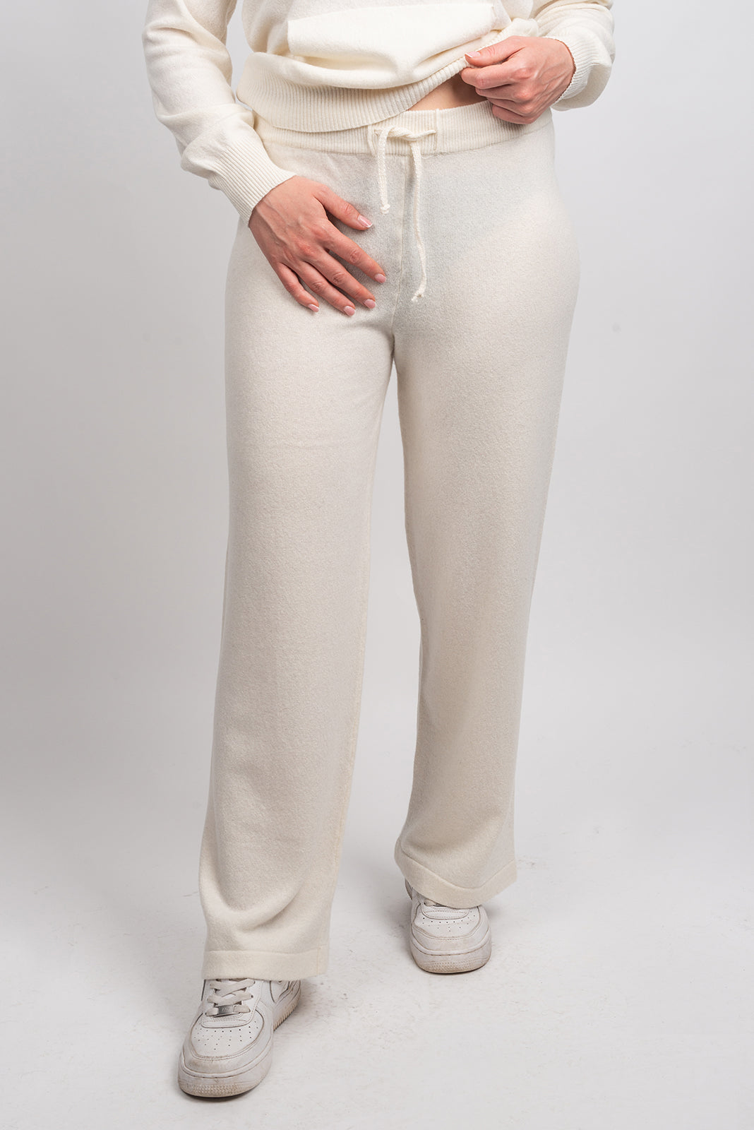 Pantalon femme mélange cachemire, coloris Crème, vue 2 | Dalle Piane Cashmere