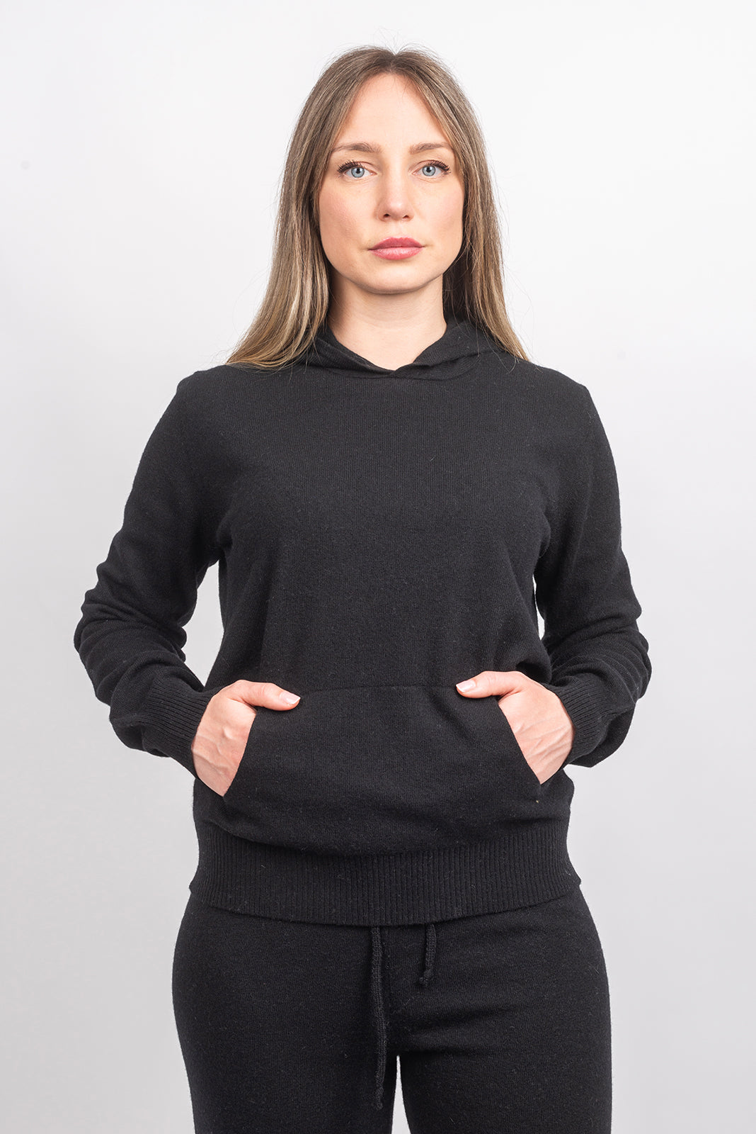 Sweat à capuche femme mélange cachemire, coloris Noir, vue 2 | Dalle Piane Cashmere