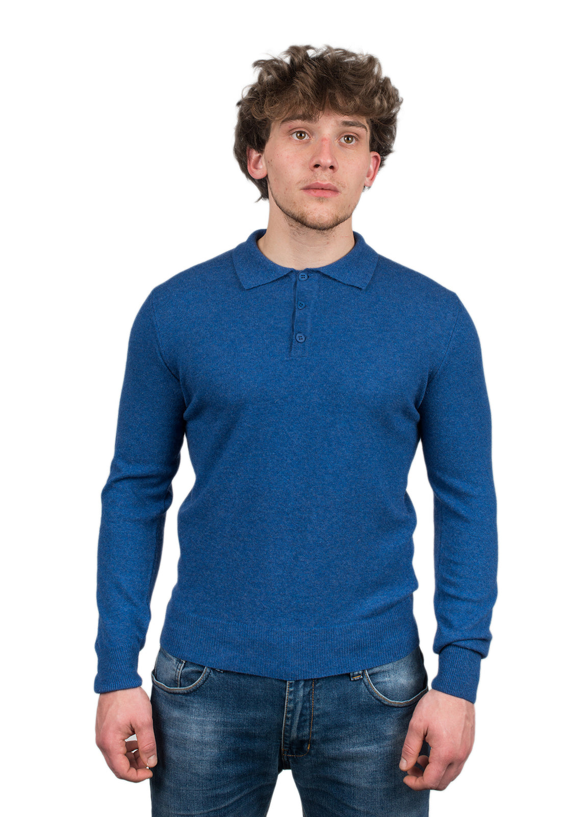 Polo misto cashmere, colore Blu Royal | Dalle Piane Cashmere