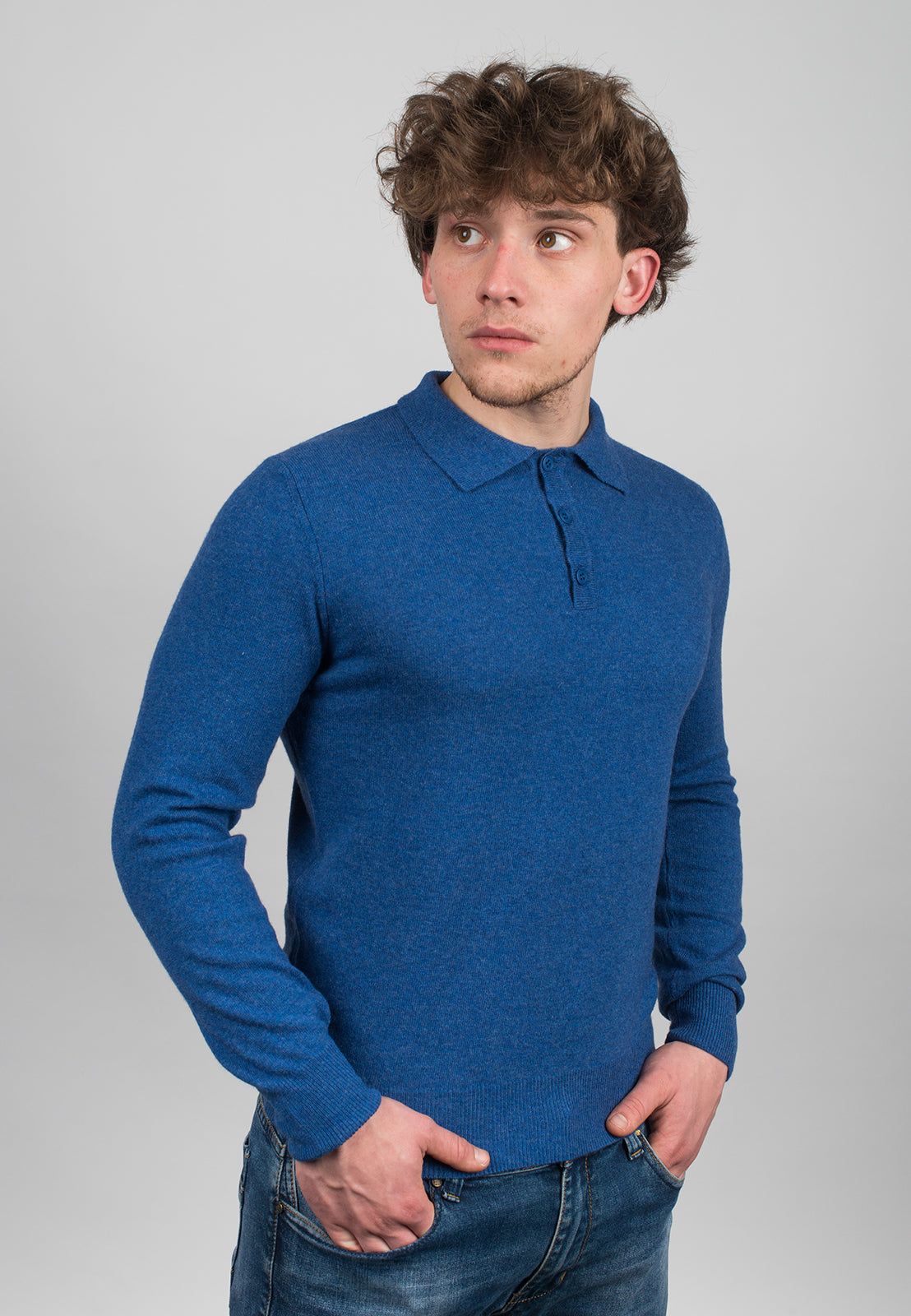 Polo misto cashmere, colore Beige, vista 8 | Dalle Piane Cashmere