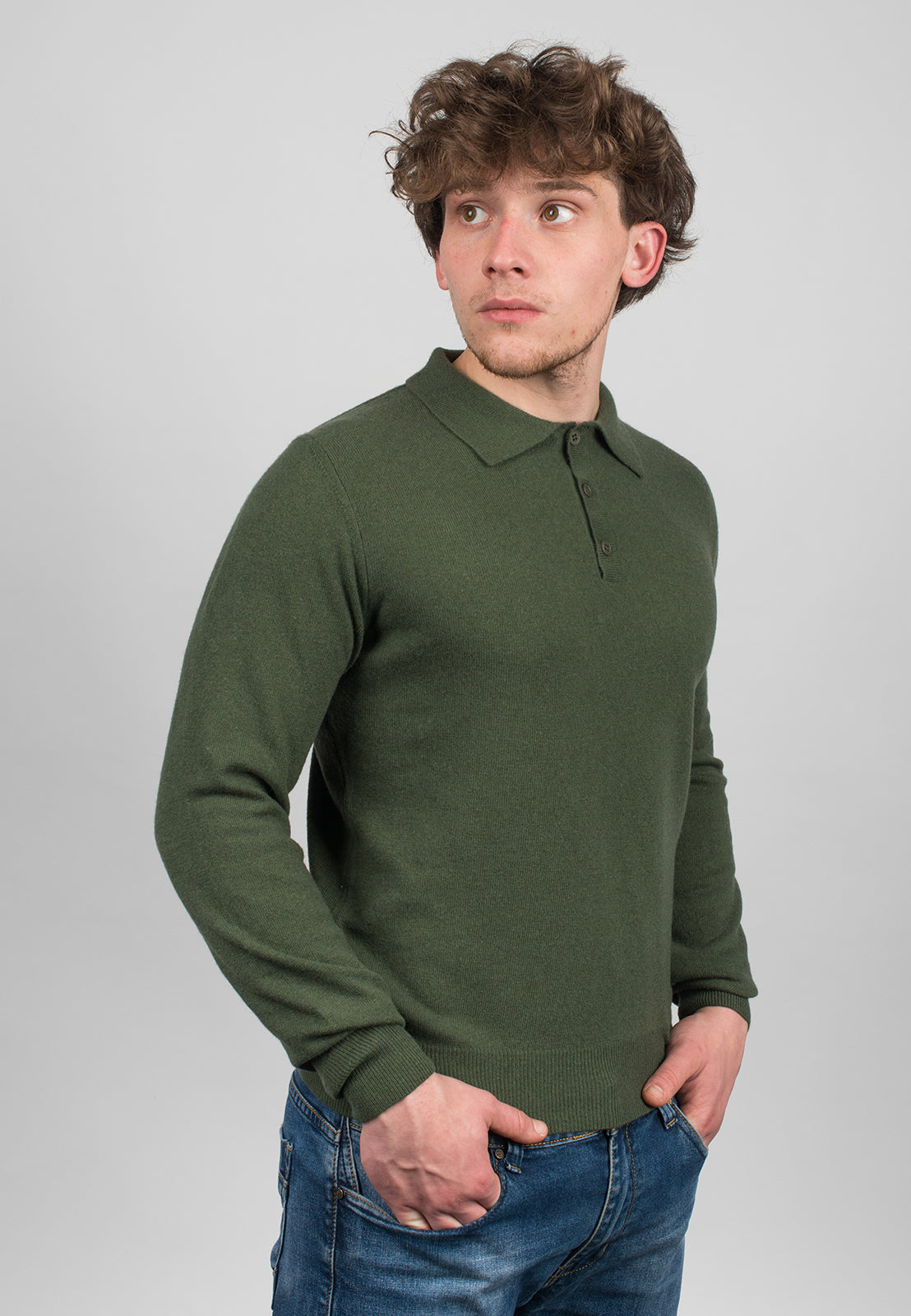 Polo misto cashmere, colore Beige, vista 18 | Dalle Piane Cashmere