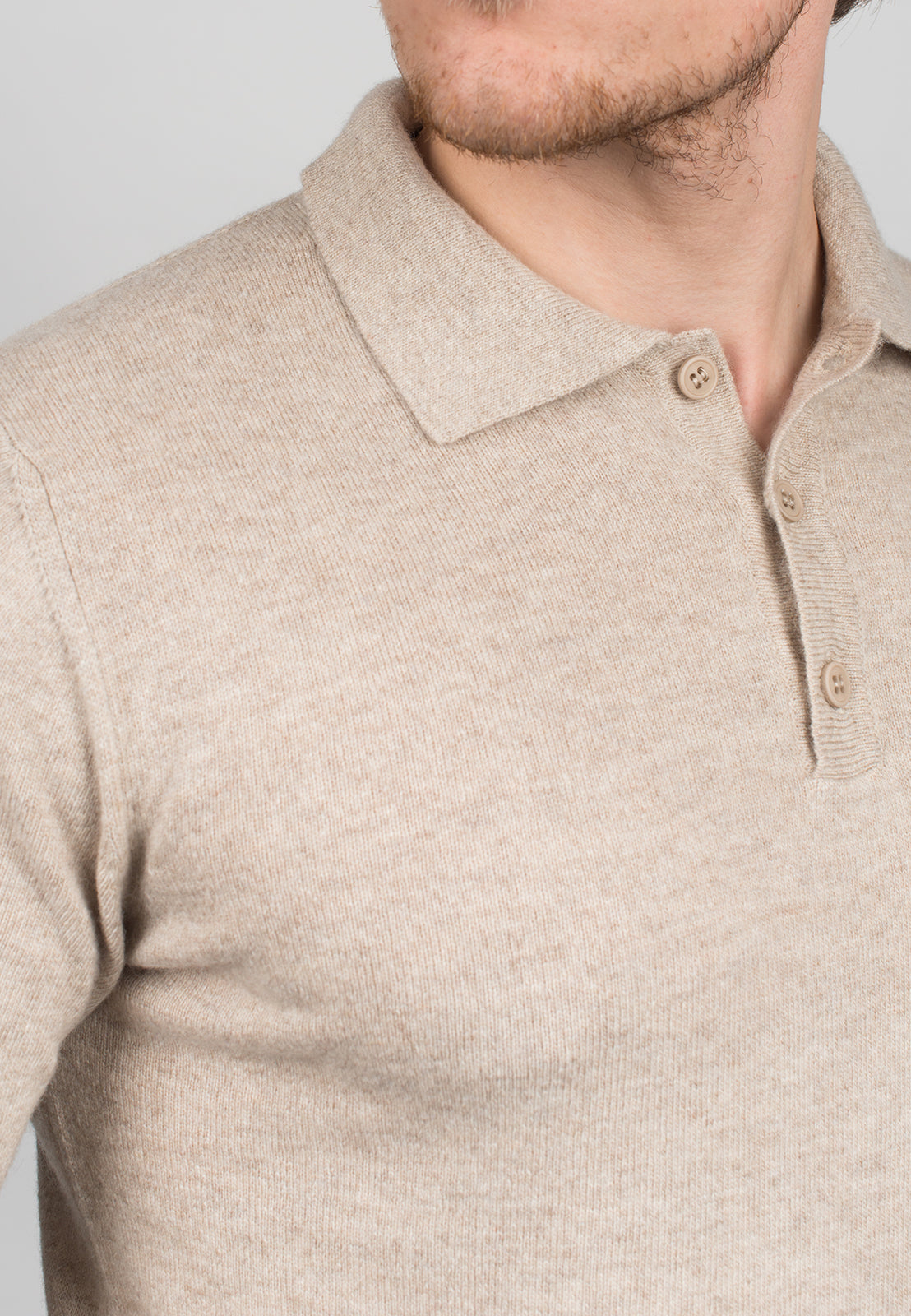 Polo misto cashmere, colore Beige, vista 17 | Dalle Piane Cashmere