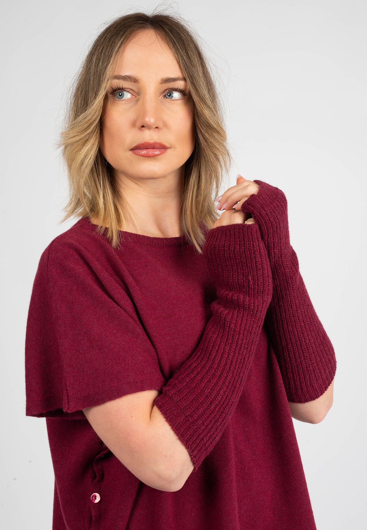 Manchettes, coloris Bordeaux, vue 3 | Dalle Piane Cashmere