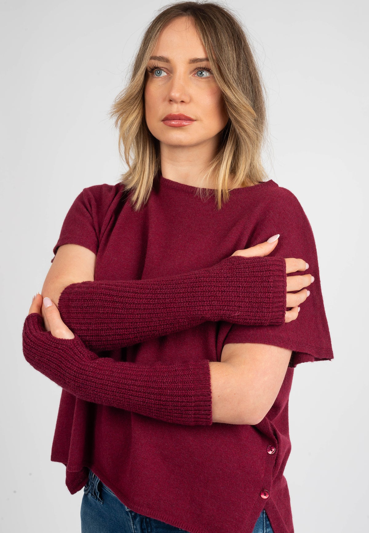 Manchettes, coloris Bordeaux, vue 4 | Dalle Piane Cashmere
