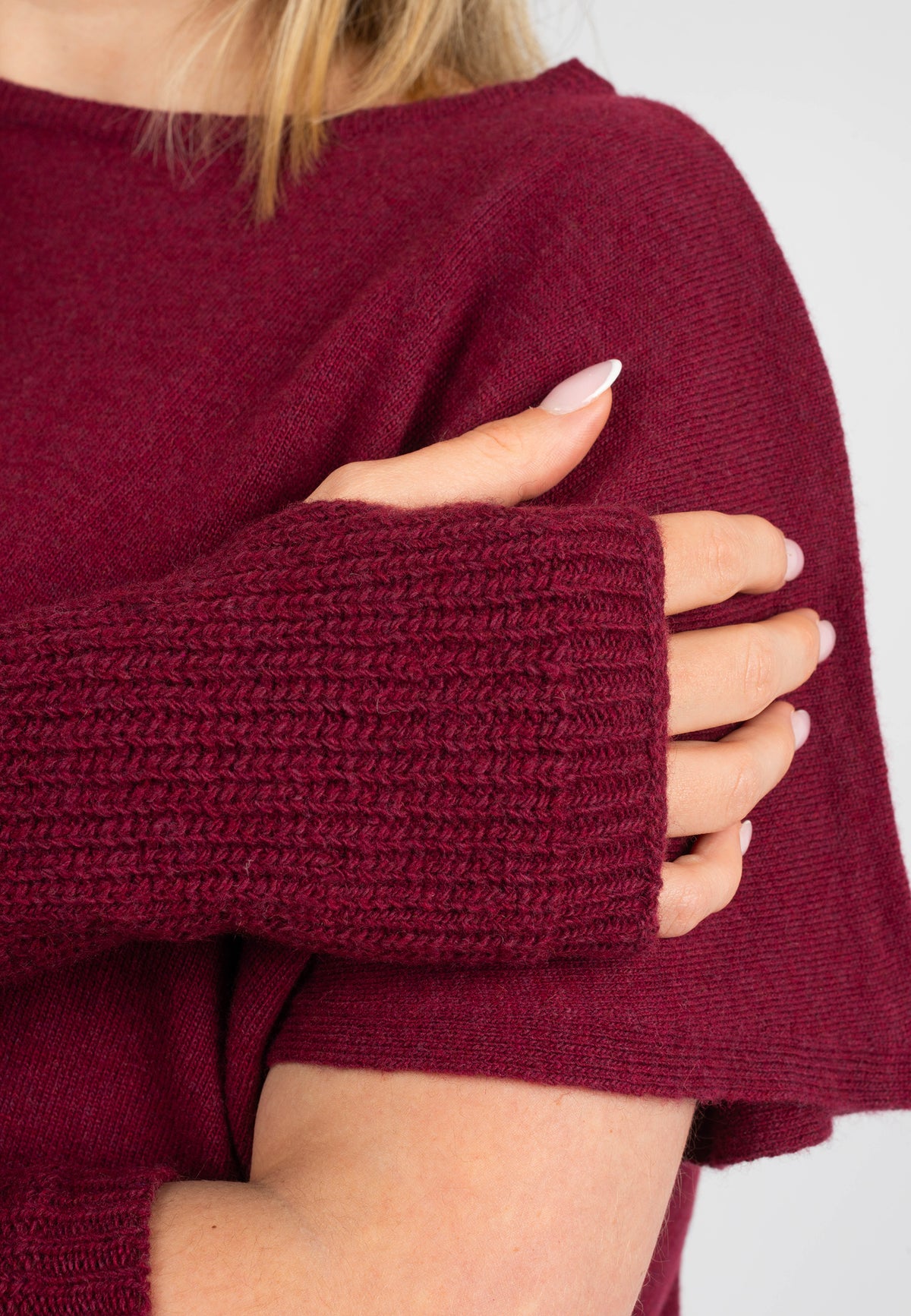 Manchettes, coloris Bordeaux, vue 5 | Dalle Piane Cashmere