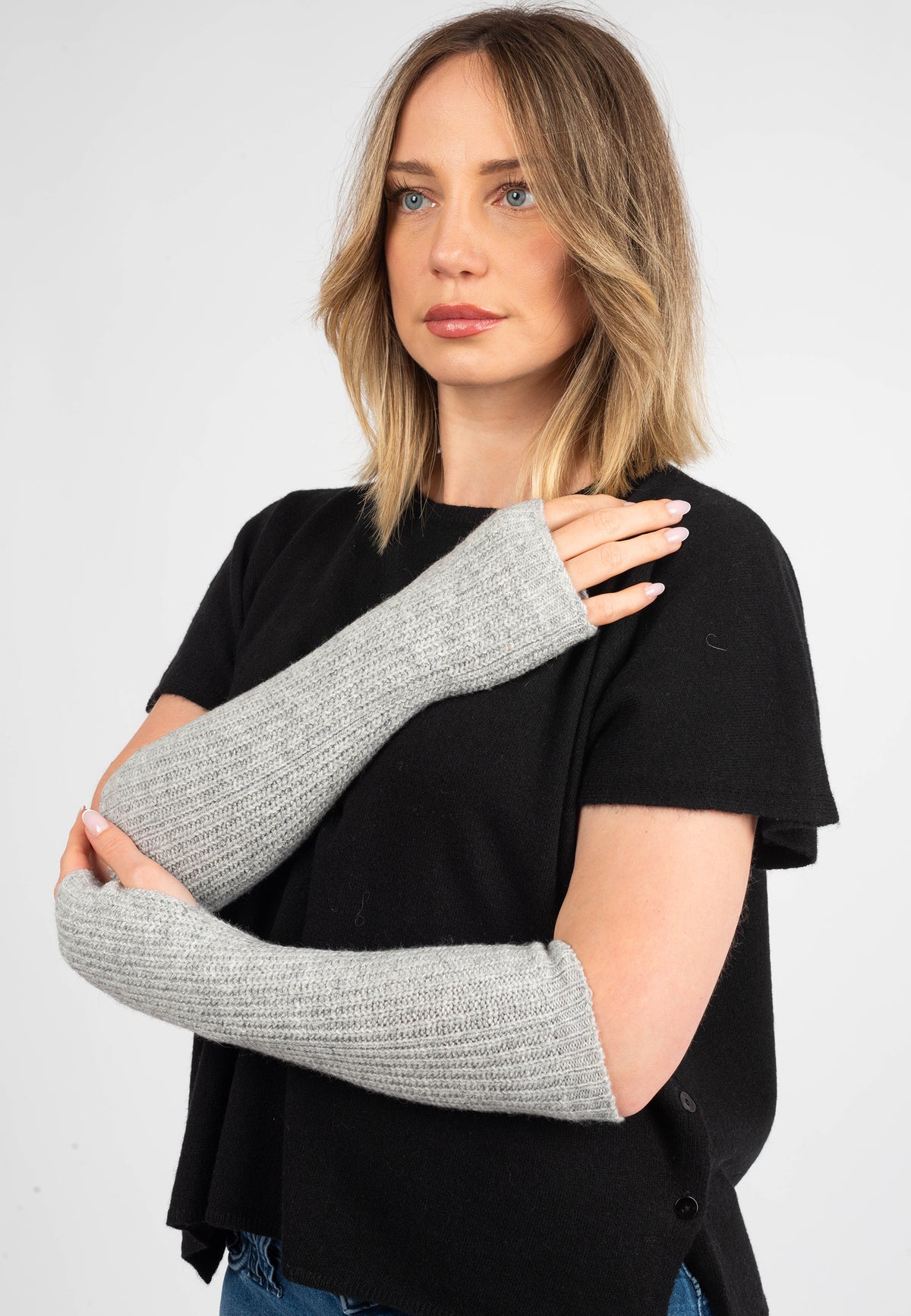 Manchettes, coloris Gris, vue 4 | Dalle Piane Cashmere