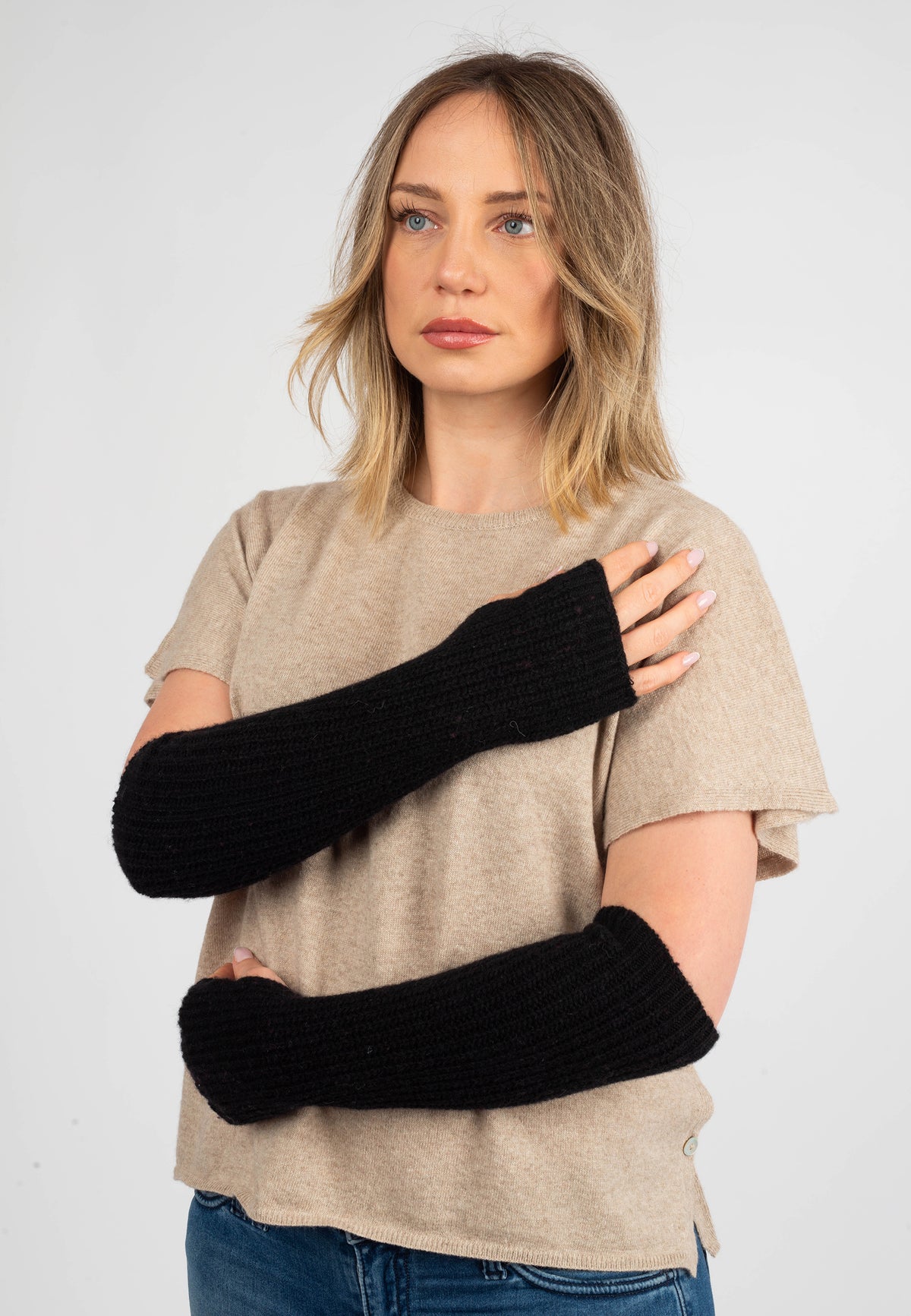 Manchettes, coloris Noir, vue 4 | Dalle Piane Cashmere