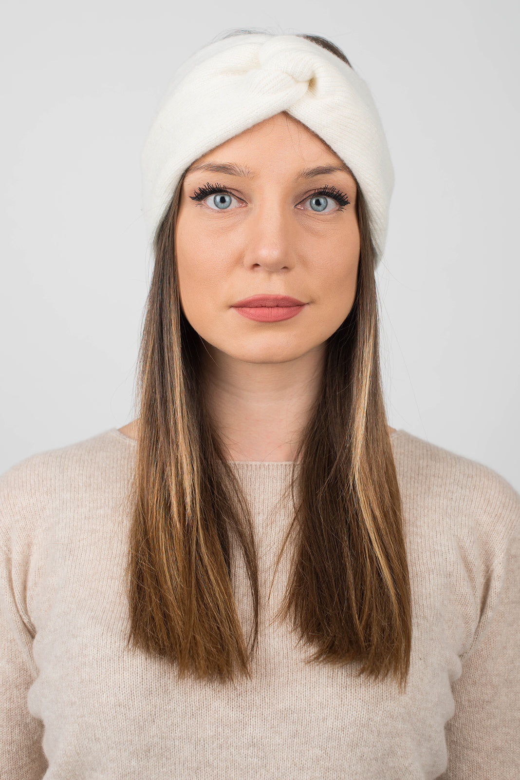 Bandeau femme mélange cachemire, coloris Crème | Dalle Piane Cashmere