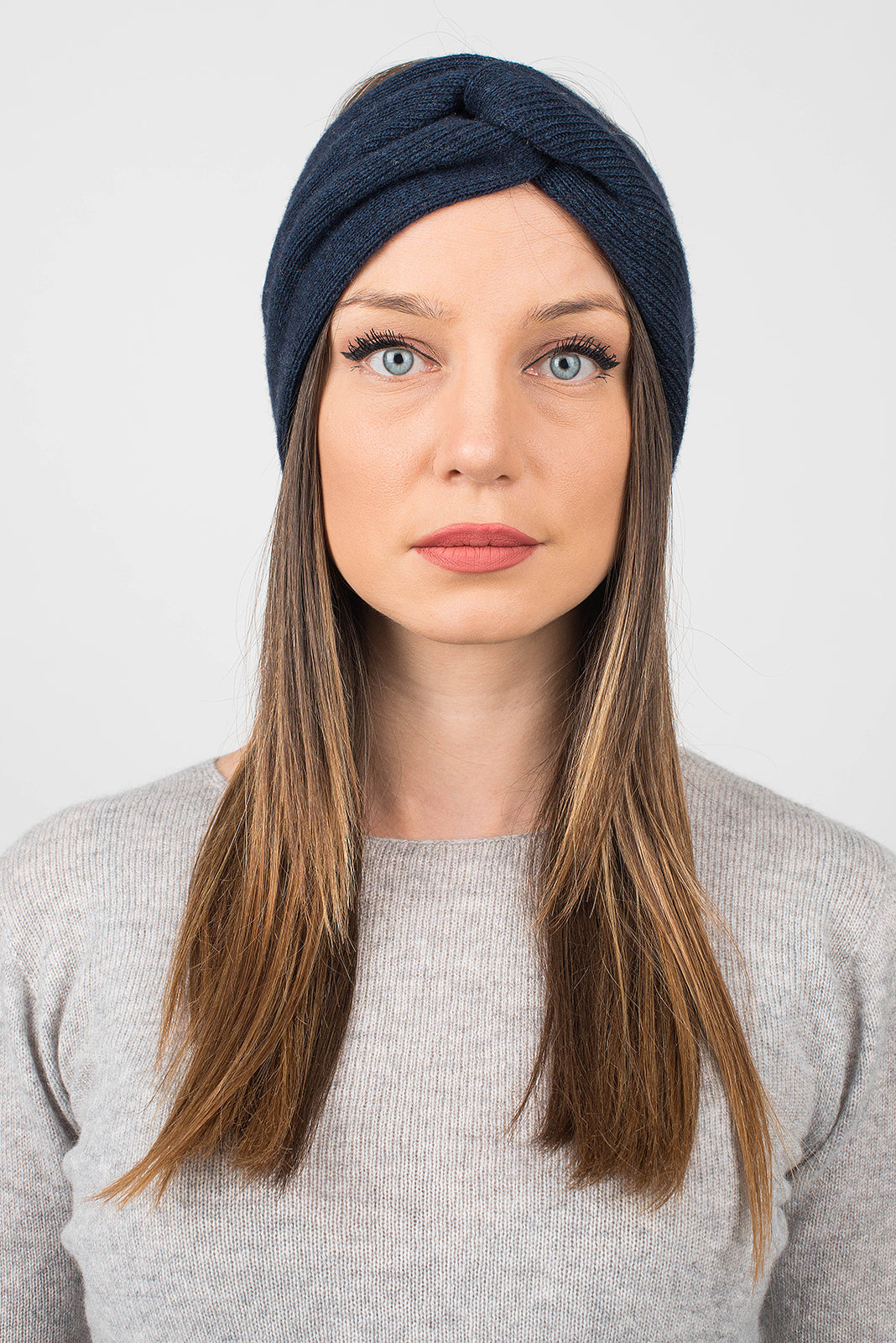 Bandeau femme mélange cachemire, coloris Bleu | Dalle Piane Cashmere