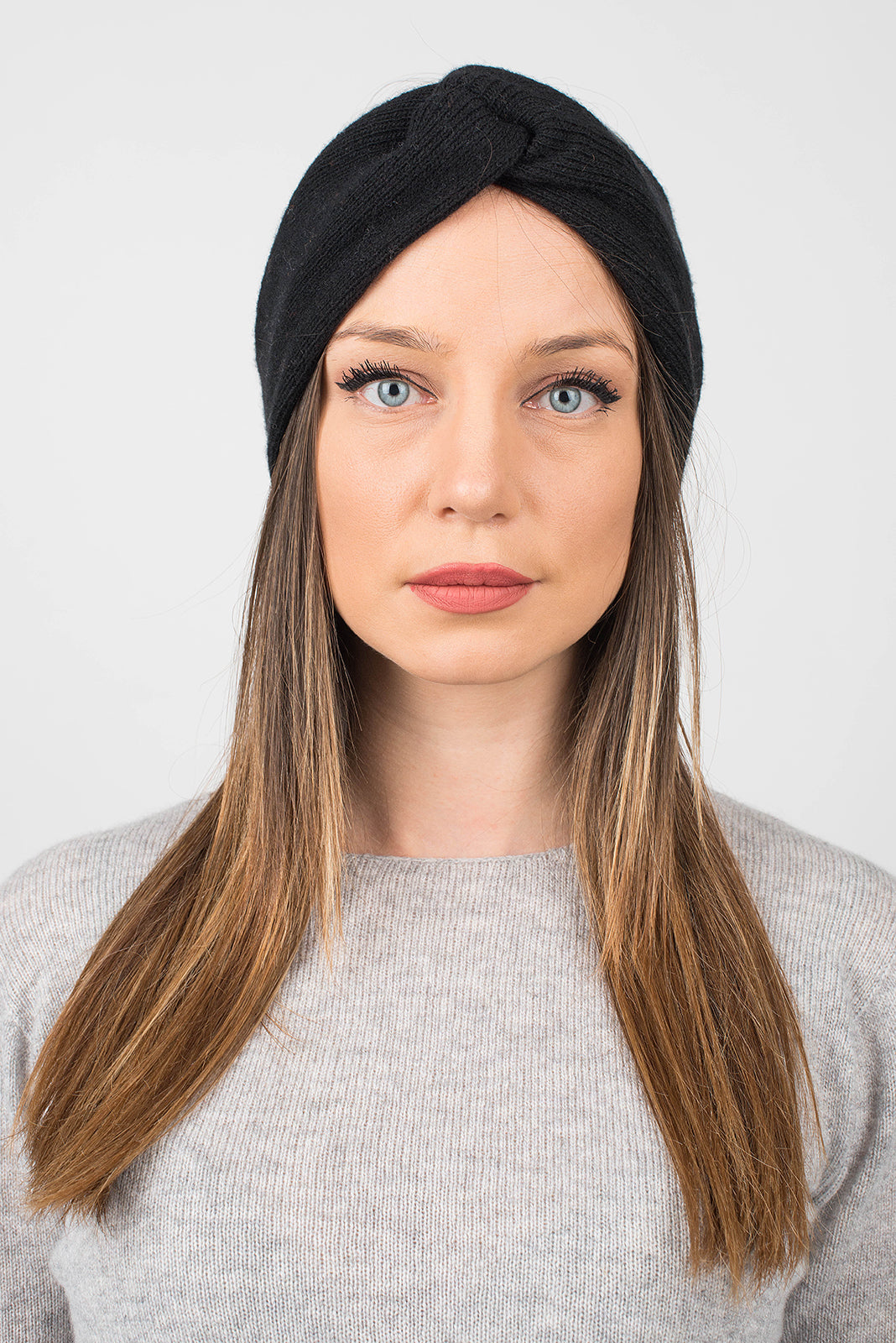 Bandeau femme mélange cachemire, coloris Noir | Dalle Piane Cashmere