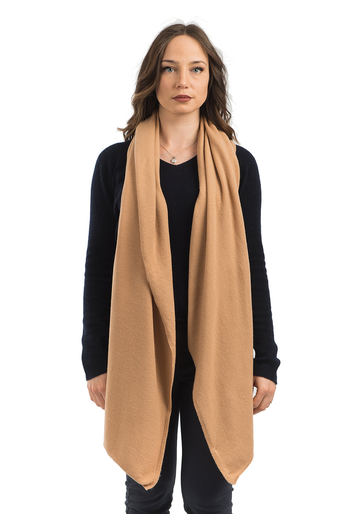 Étole femme mélange cachemire, coloris Camel | Dalle Piane Cashmere