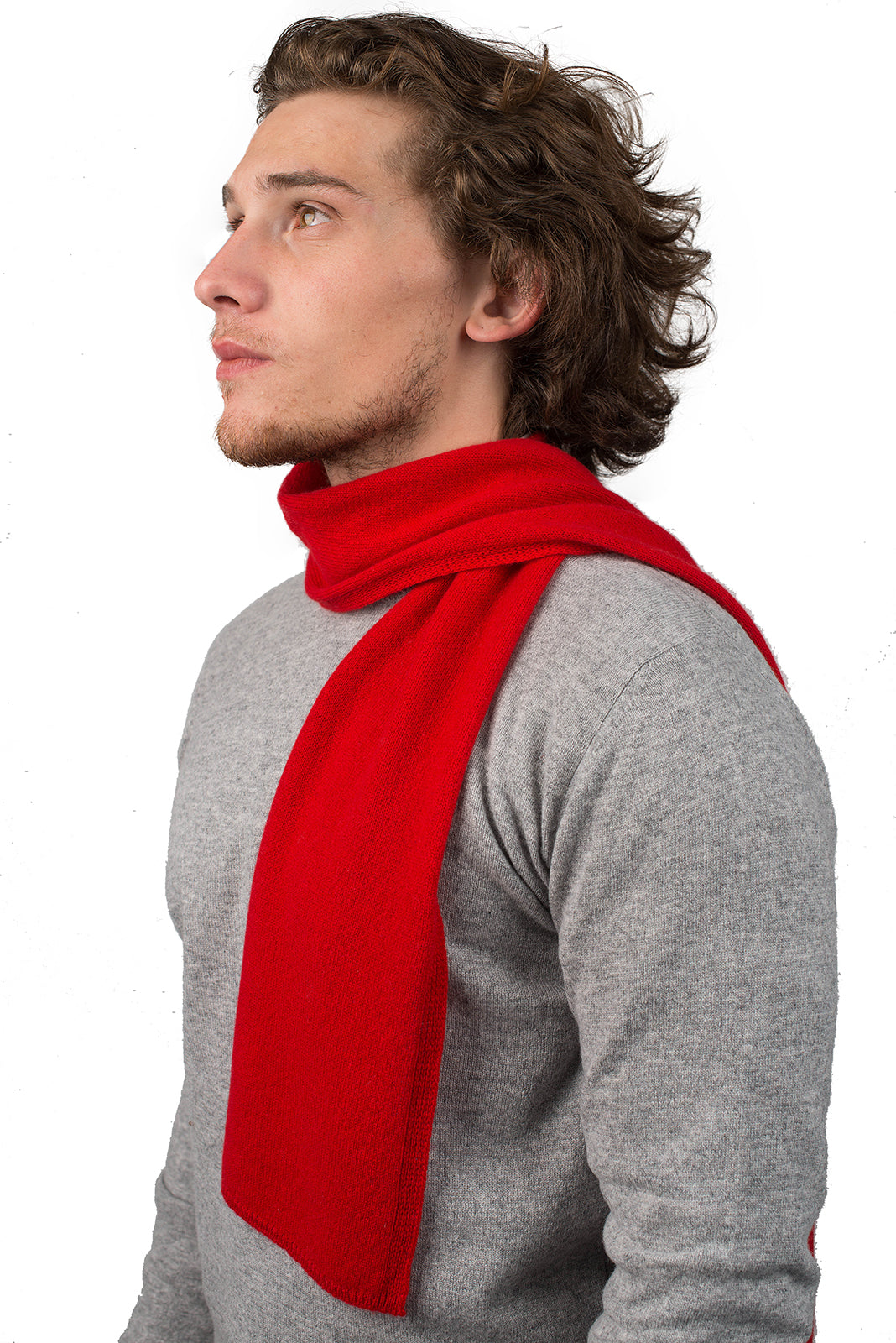 Petite écharpe homme 100 % cachemire, coloris Rouge | Dalle Piane Cashmere