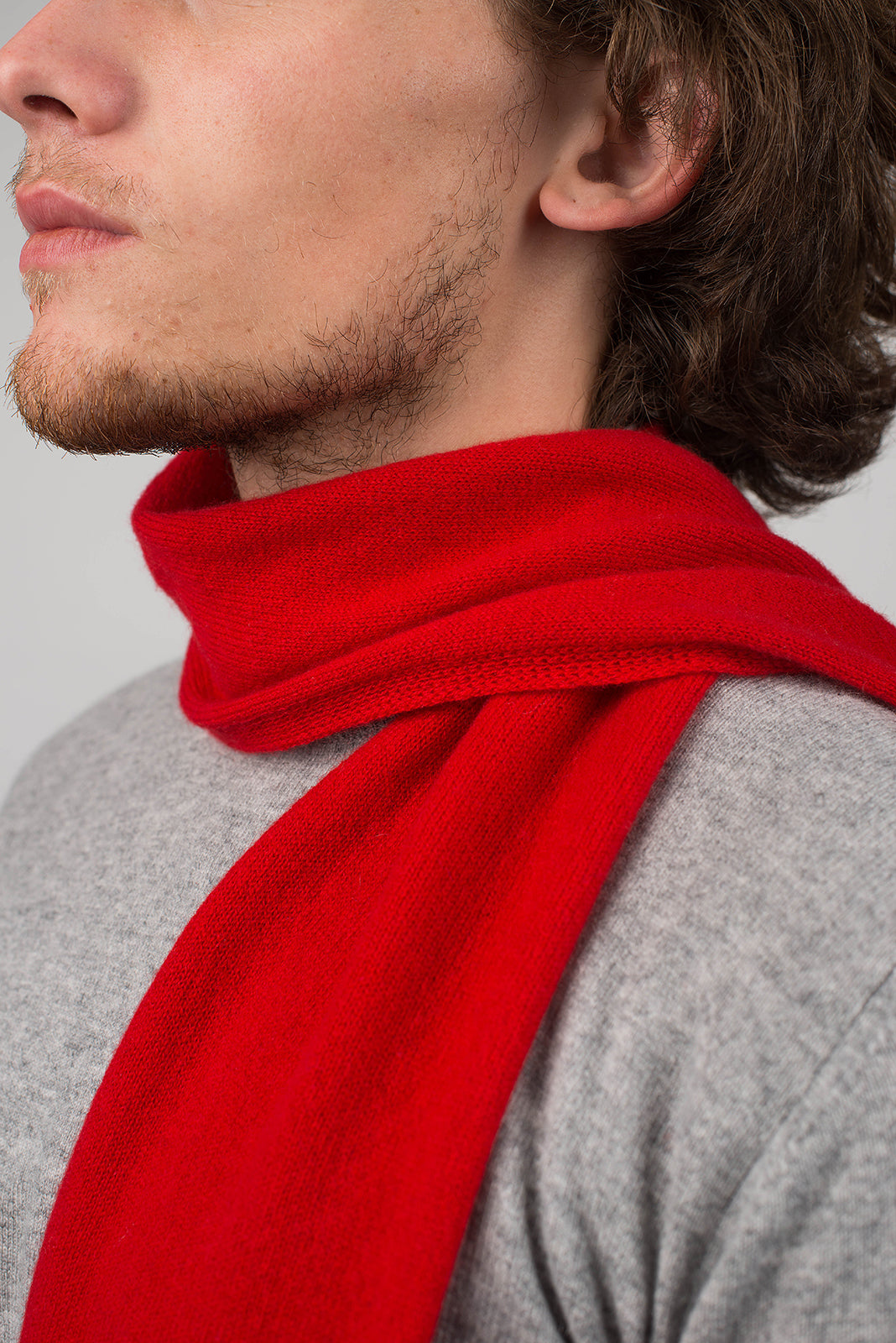 Petite écharpe homme 100 % cachemire, coloris Rouge, vue 3 | Dalle Piane Cashmere