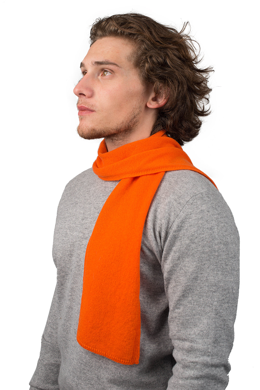 Petite écharpe homme 100 % cachemire, coloris Orange | Dalle Piane Cashmere