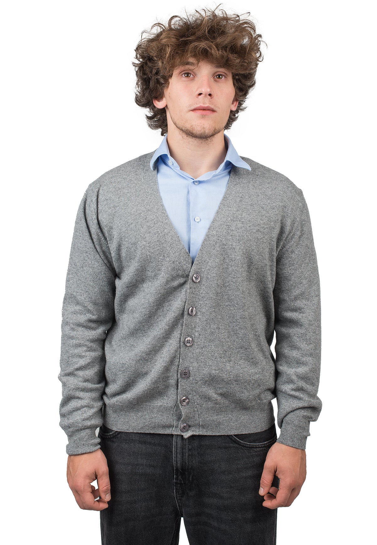Cardigan homme mélange cachemire, coloris Gris | Dalle Piane Cashmere