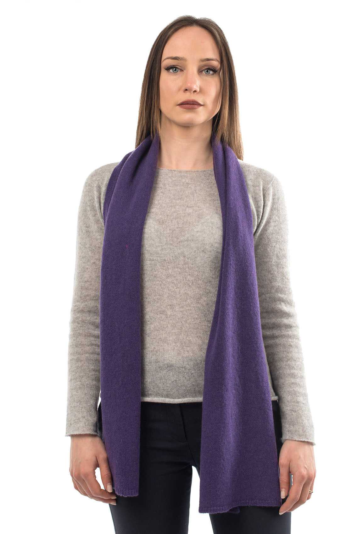 Écharpe mixte 100 % cachemire, coloris Violet | Dalle Piane Cashmere