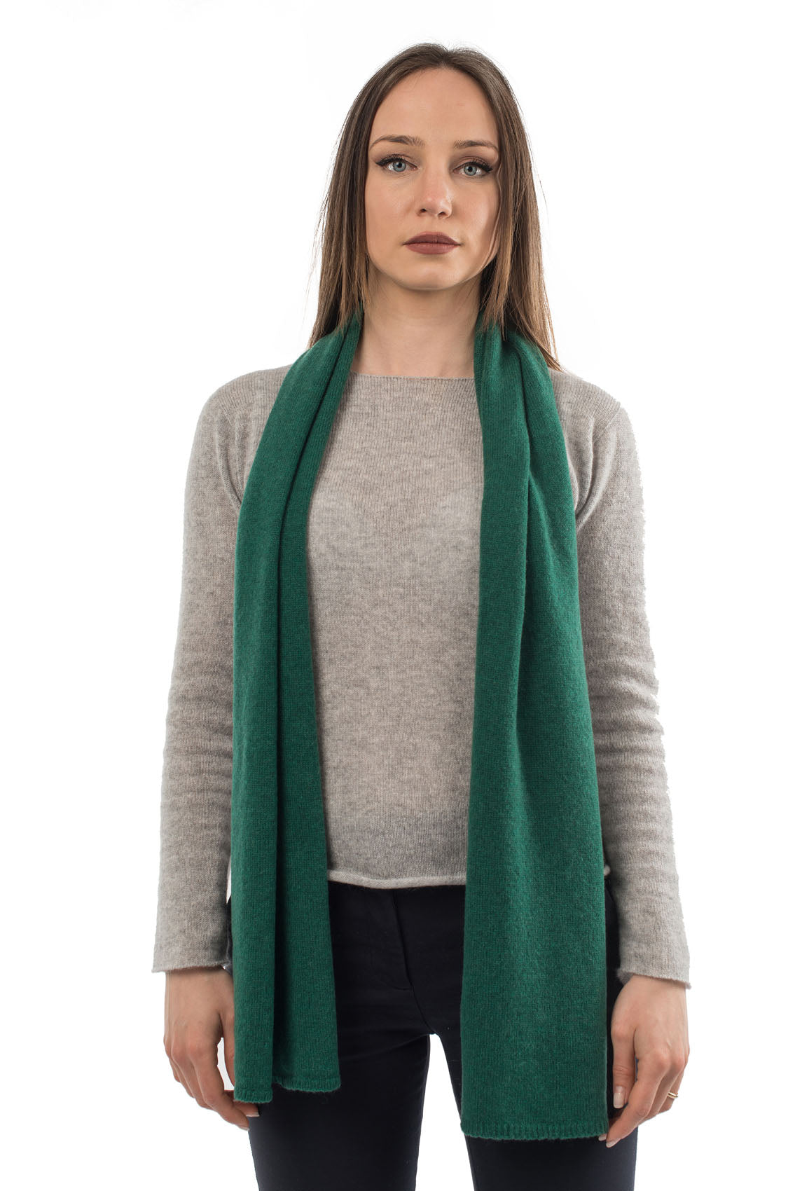 Écharpe mixte 100 % cachemire, coloris Vert | Dalle Piane Cashmere
